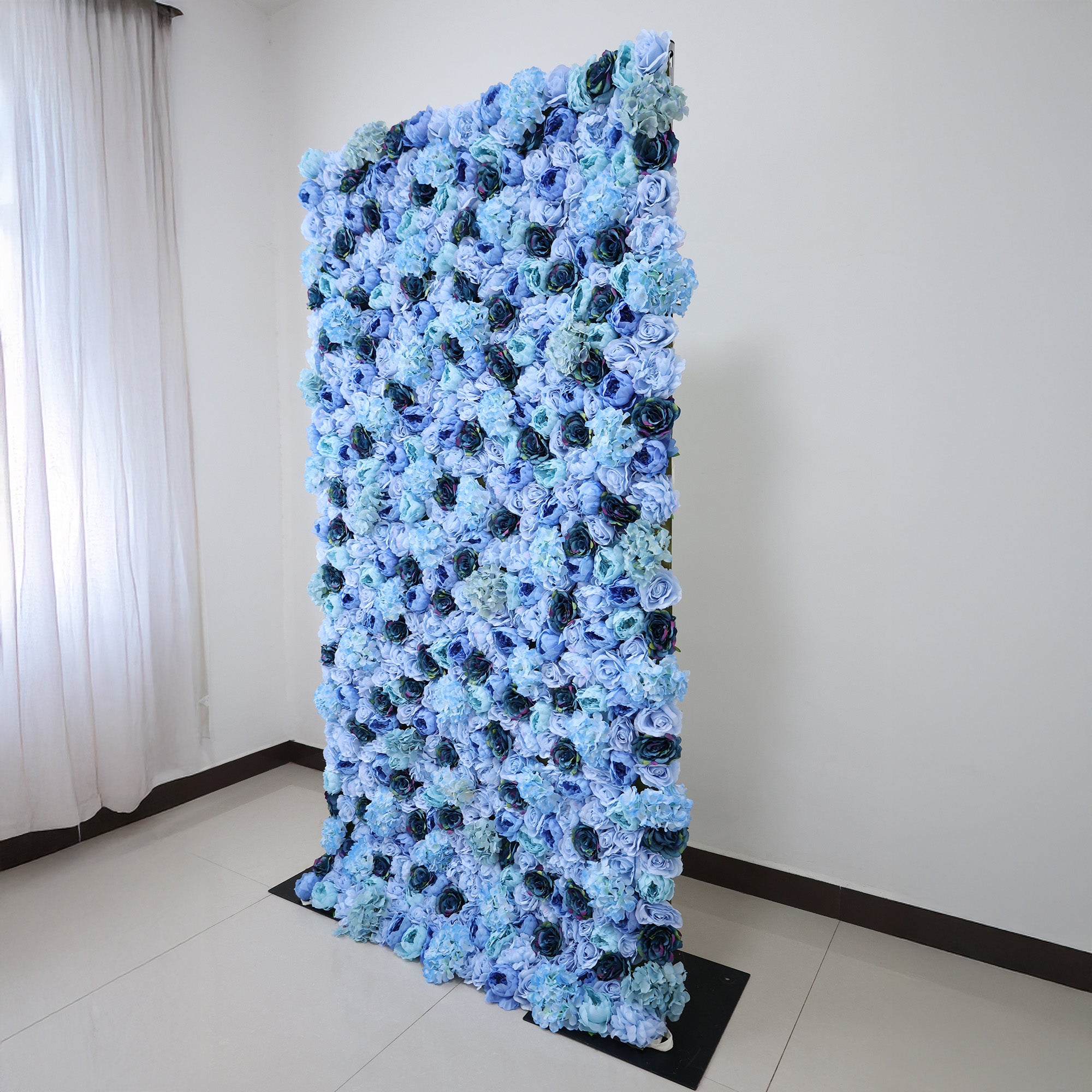 ValarFlower Blue & Teal Floral Extravaganza Wall: A Captivating, Ocean-Inspired Masterpiece for Memorable Celebrations VF-549
