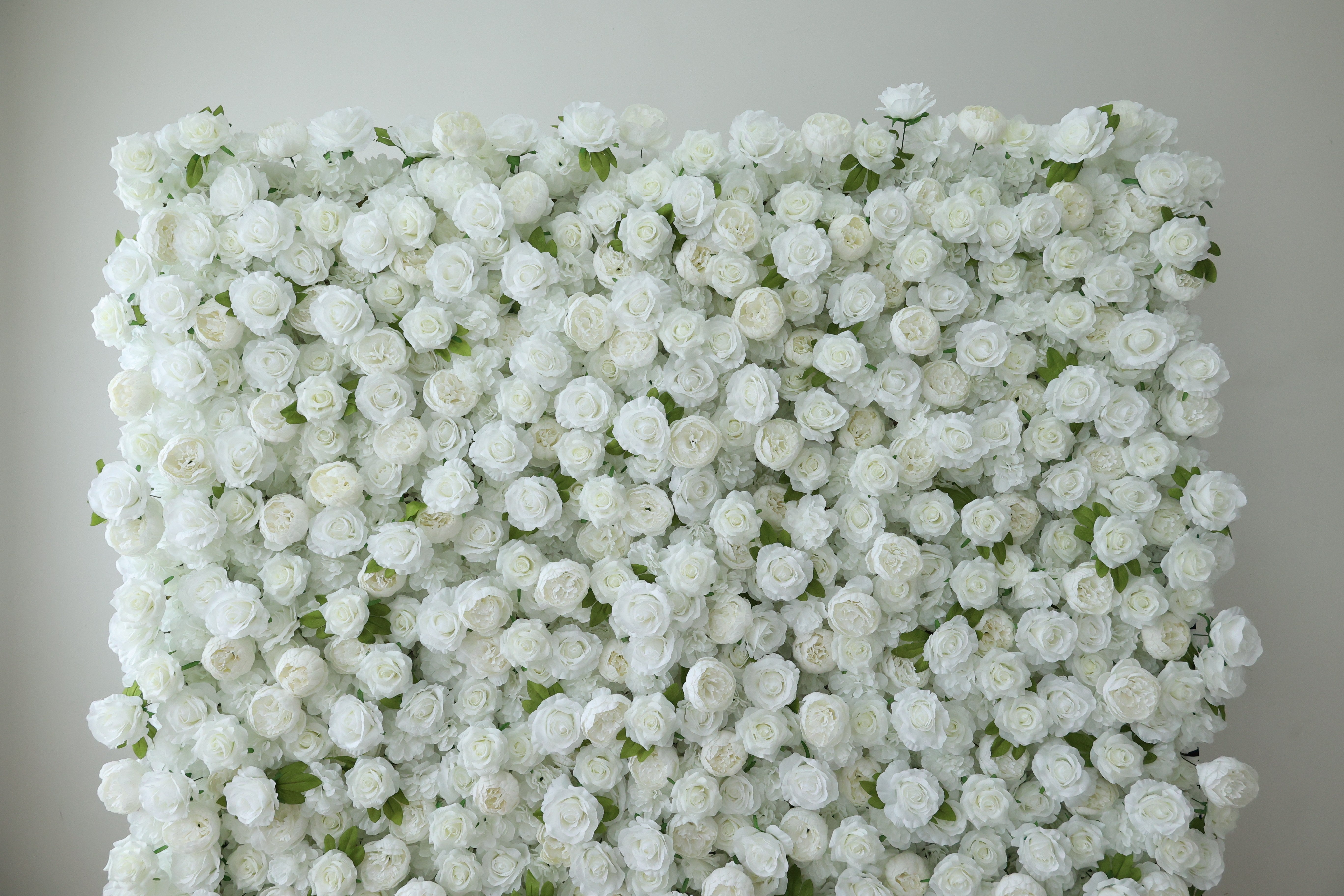 ValarFlower White Rose Artificial Flower Wall Backdrop, Elegant Wedding Decor for Ceremony and Photo Booth VF-670