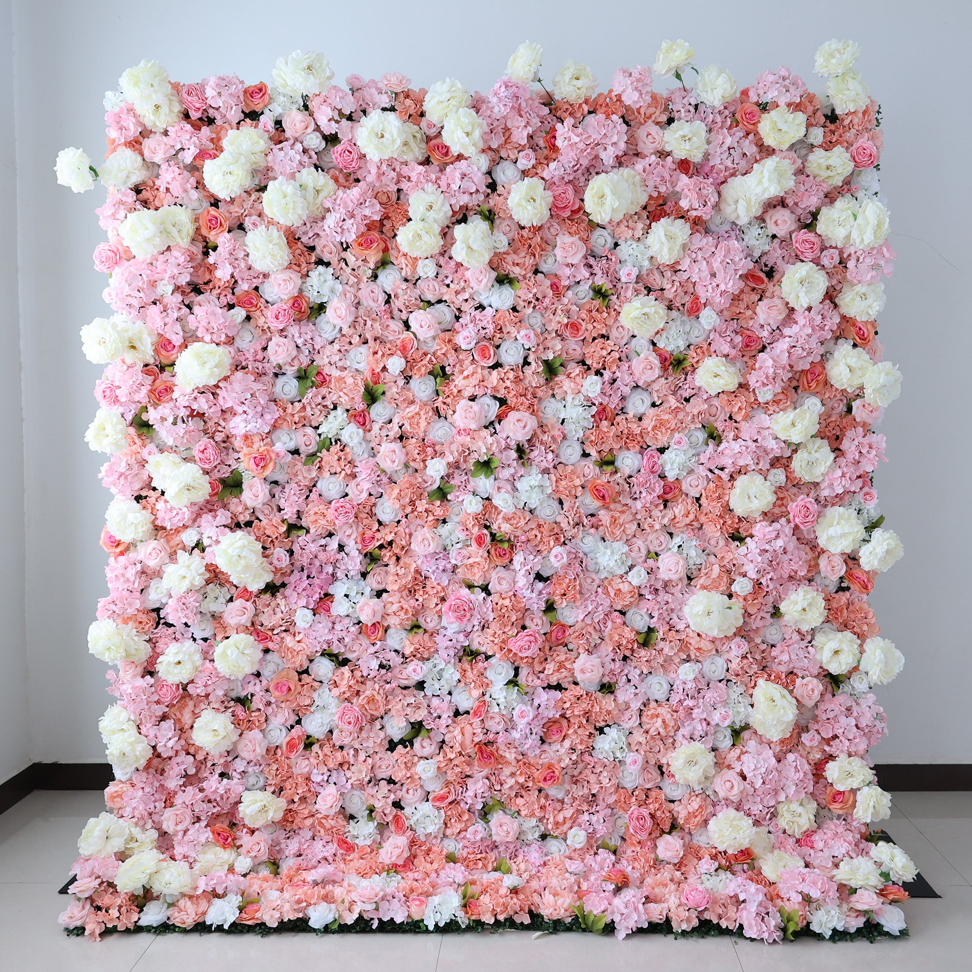 ValarFlower Blush & Coral Floral Extravaganza Wall: A Romantic, Dreamy Masterpiece for Enchanting Celebrations VF-544
