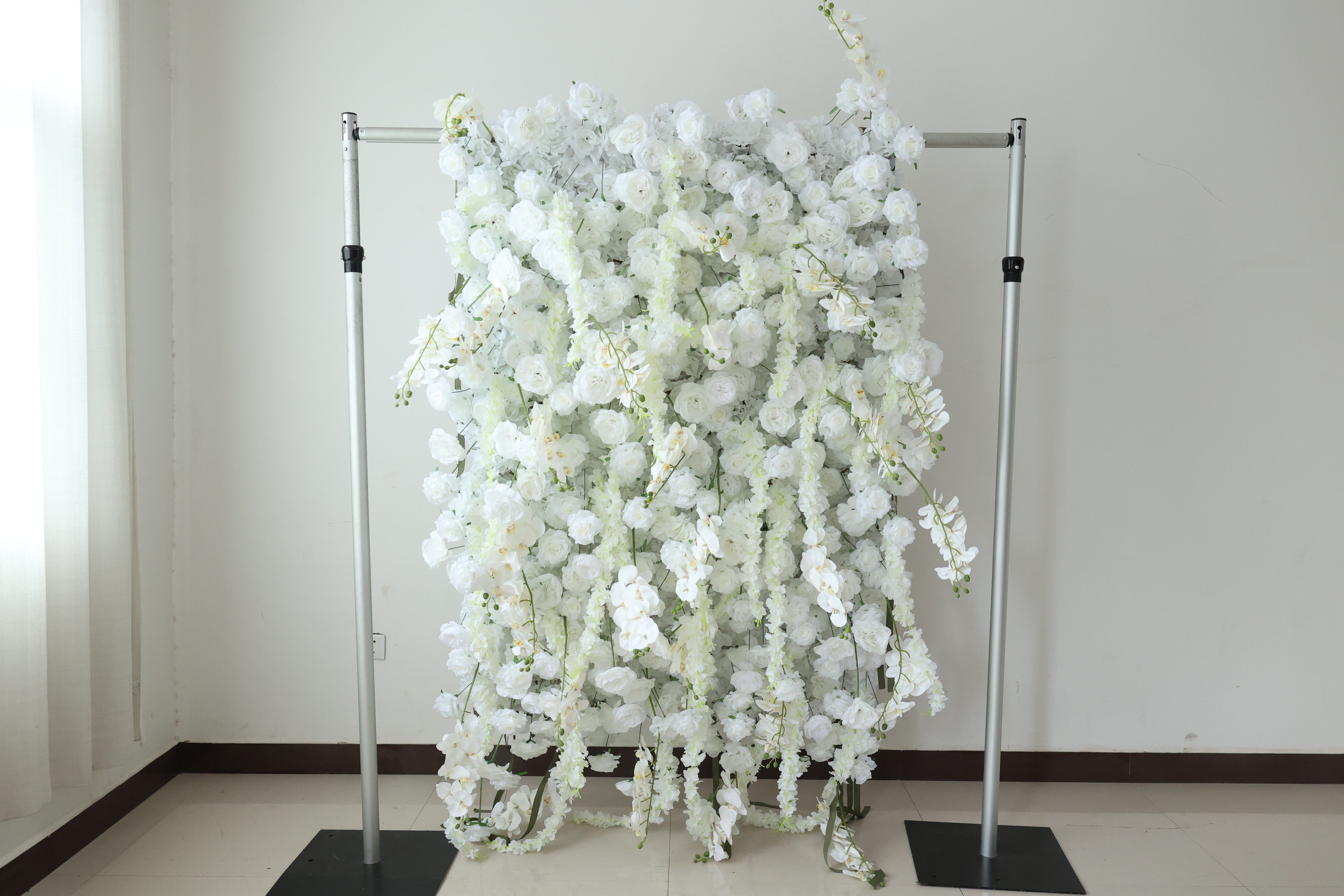 Valar Flower Roll Up Fabric Artificial Flower Wall Wedding Backdrop, Decoración Floral para Fiestas, Fotografía de Eventos-VF-374