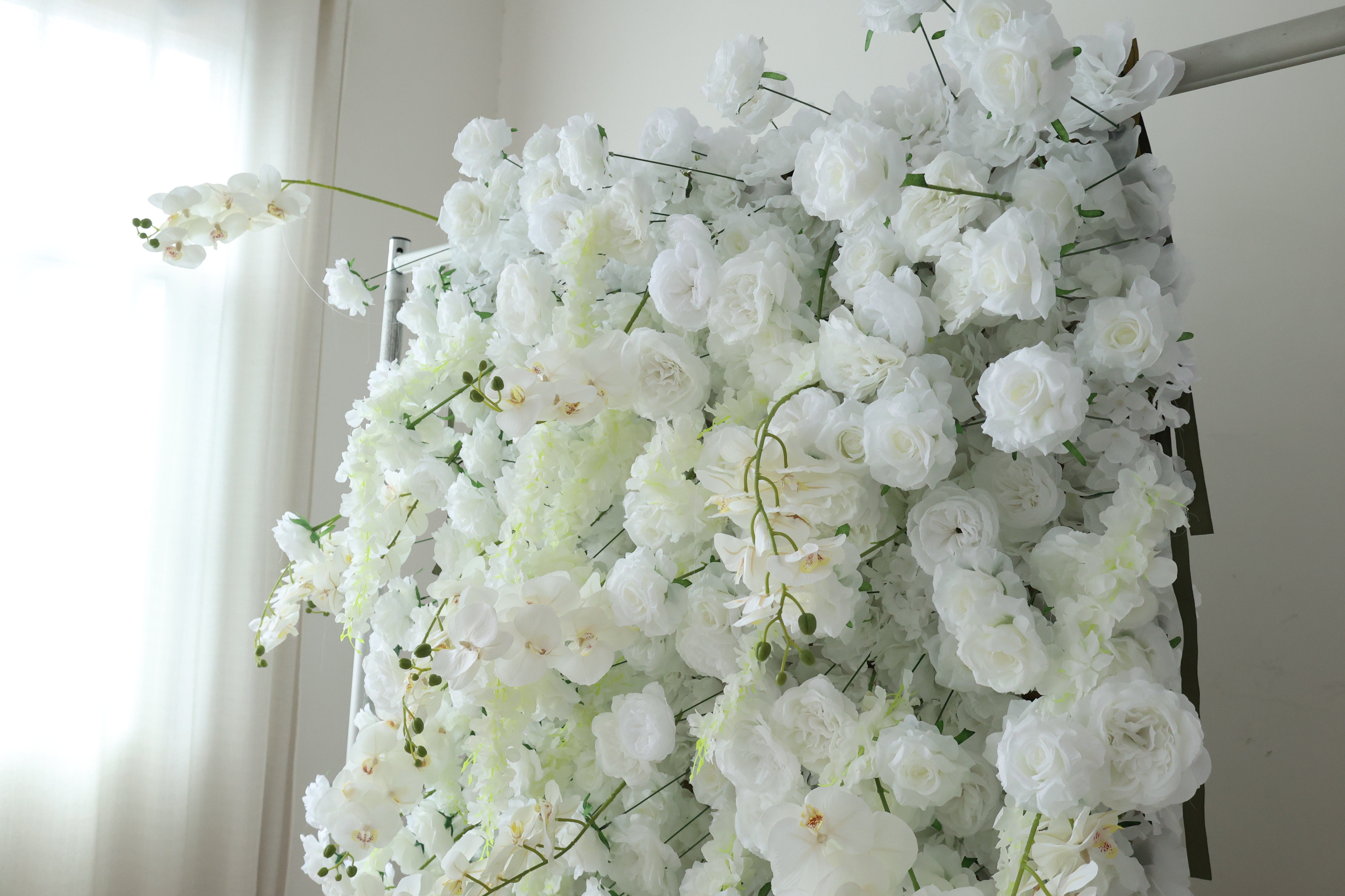 Valar Flower Roll Up Stoff Künstliche Blumenwand Hochzeitshintergrund, florale Partydekoration, Eventfotografie-VF-374 