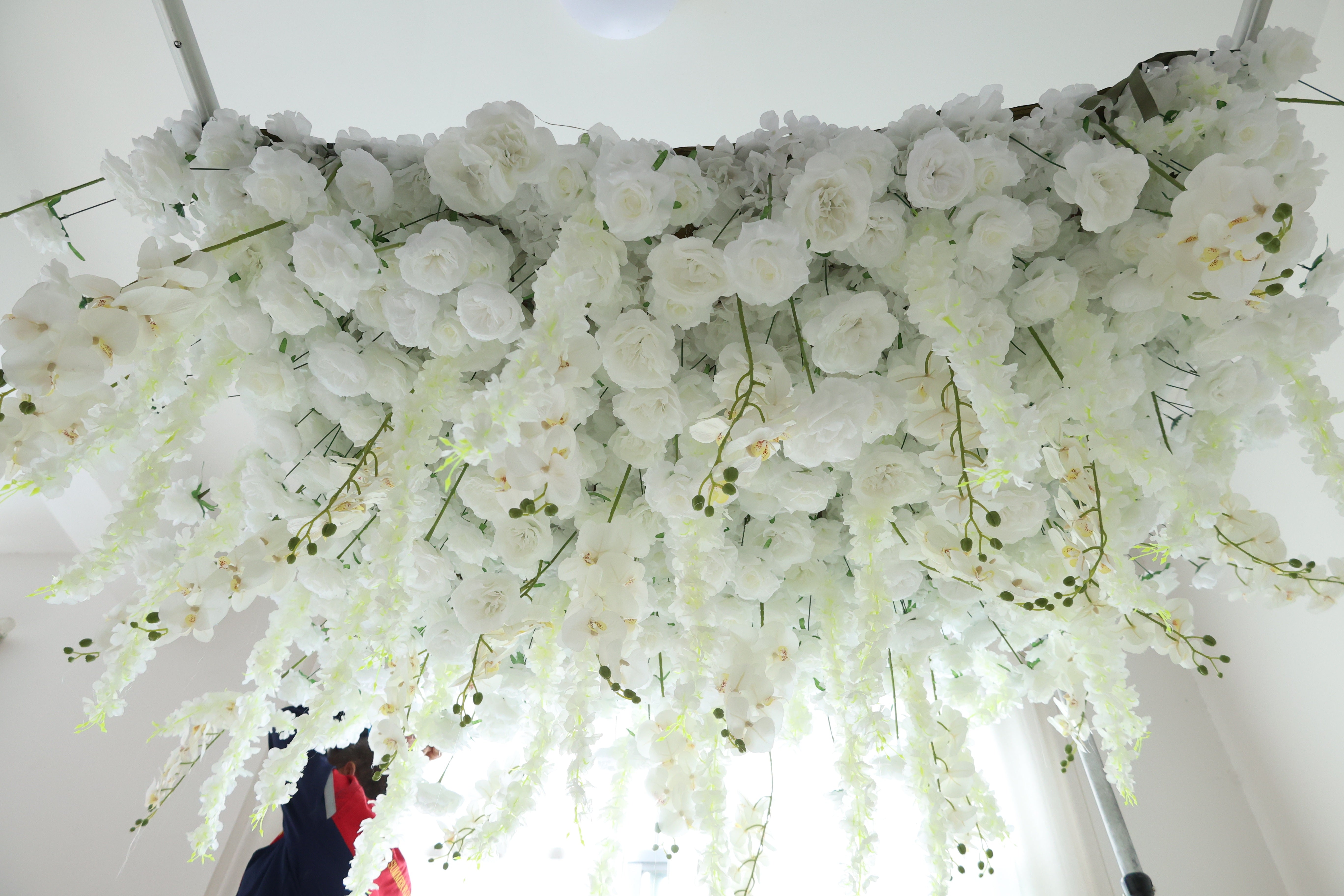 Valar Flower Roll Up Stoff Künstliche Blumenwand Hochzeitshintergrund, florale Partydekoration, Eventfotografie-VF-374 