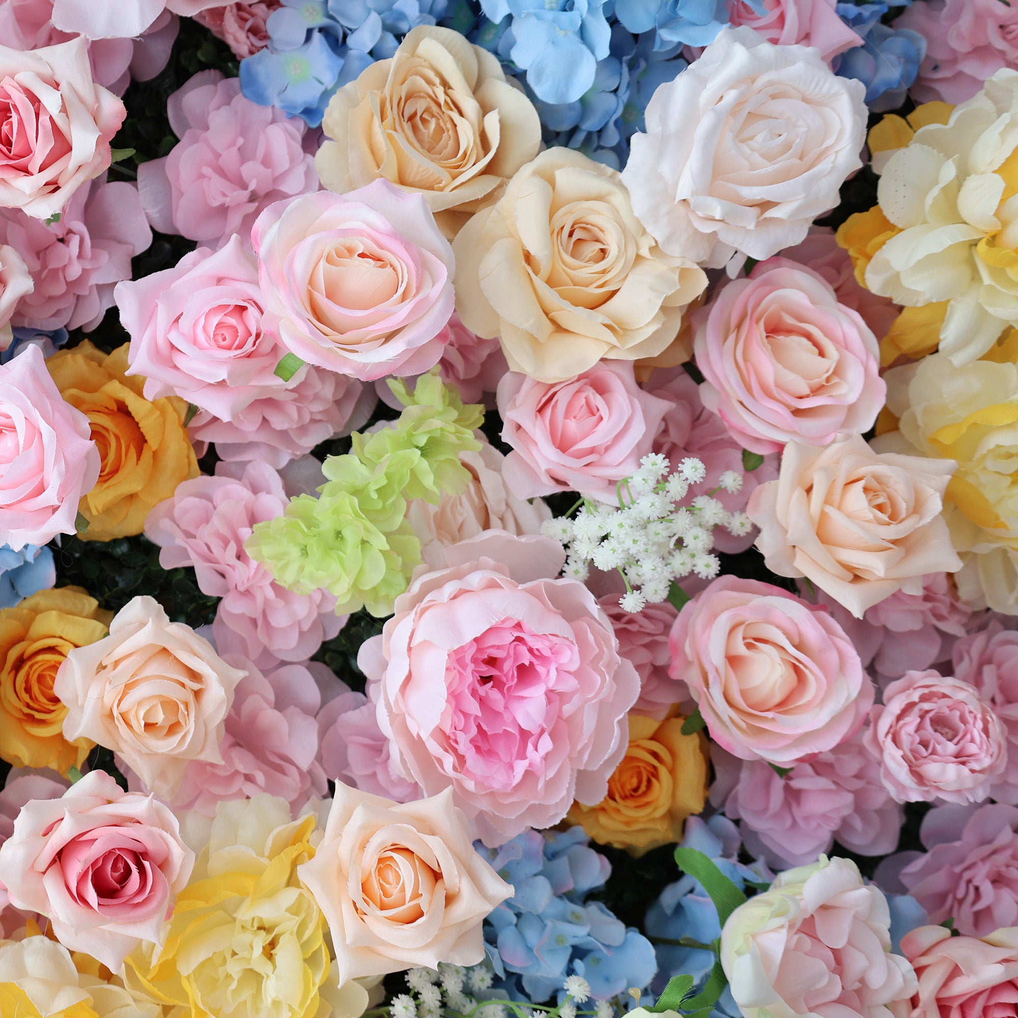 ValarFlower Pastel Rainbow Floral Extravaganza Wall: A Dreamy, Whimsical Masterpiece for Enchanting Celebrations VF-543