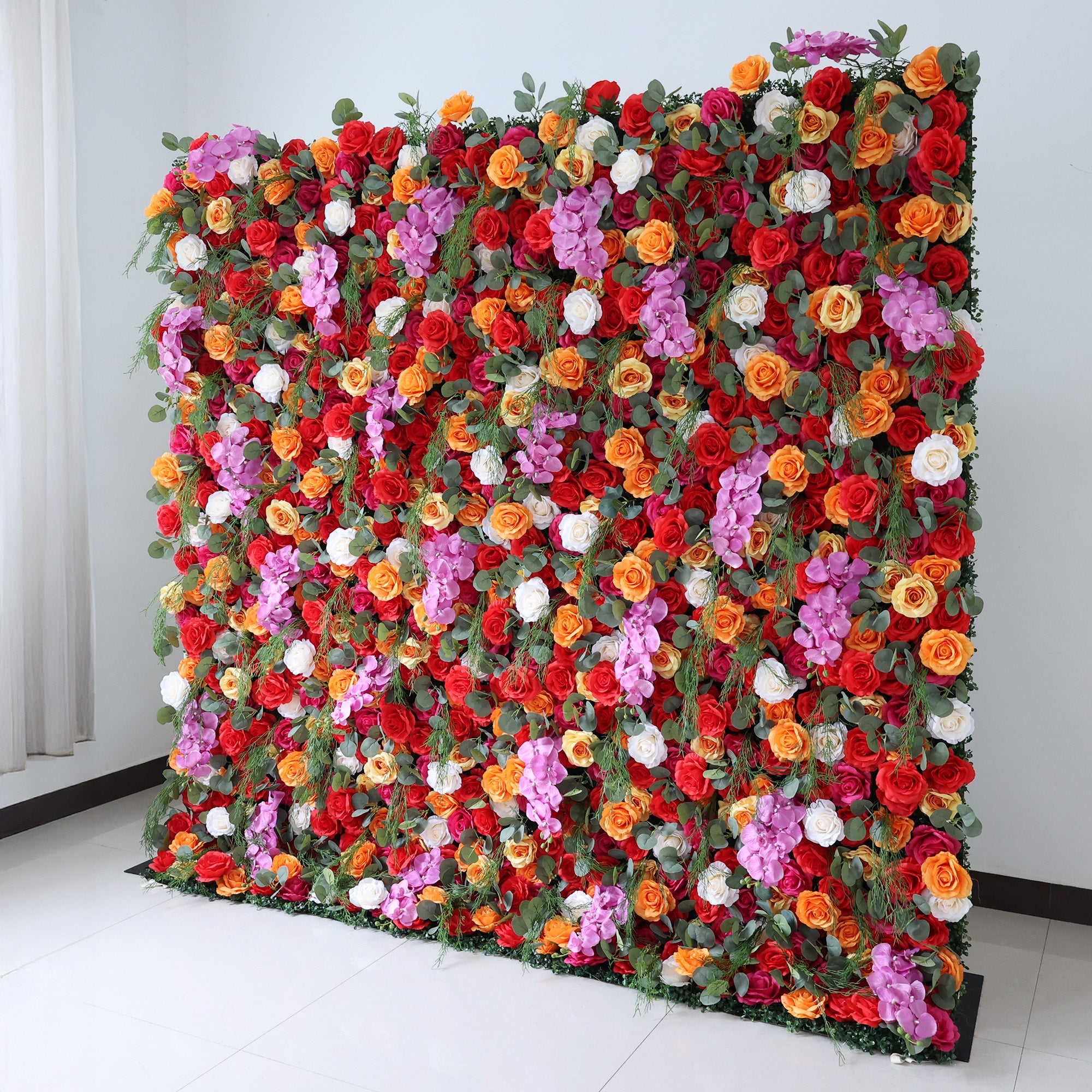 ValarFlower Fiery Color Burst Floral Extravaganza Wall: A Bold, Lively Masterpiece for Energetic Celebrations VF-546