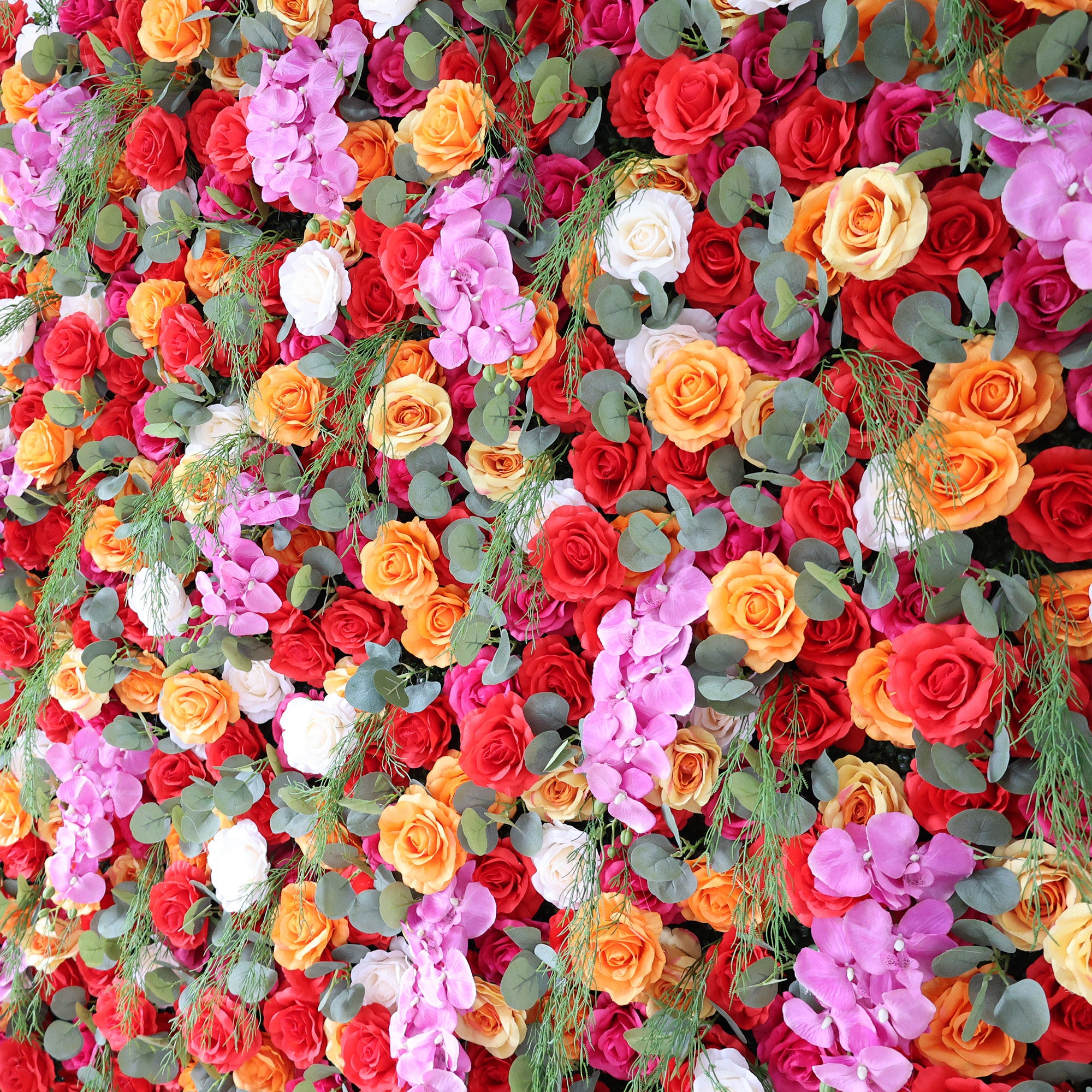 ValarFlower Fiery Color Burst Floral Extravaganza Wall: A Bold, Lively Masterpiece for Energetic Celebrations VF-546