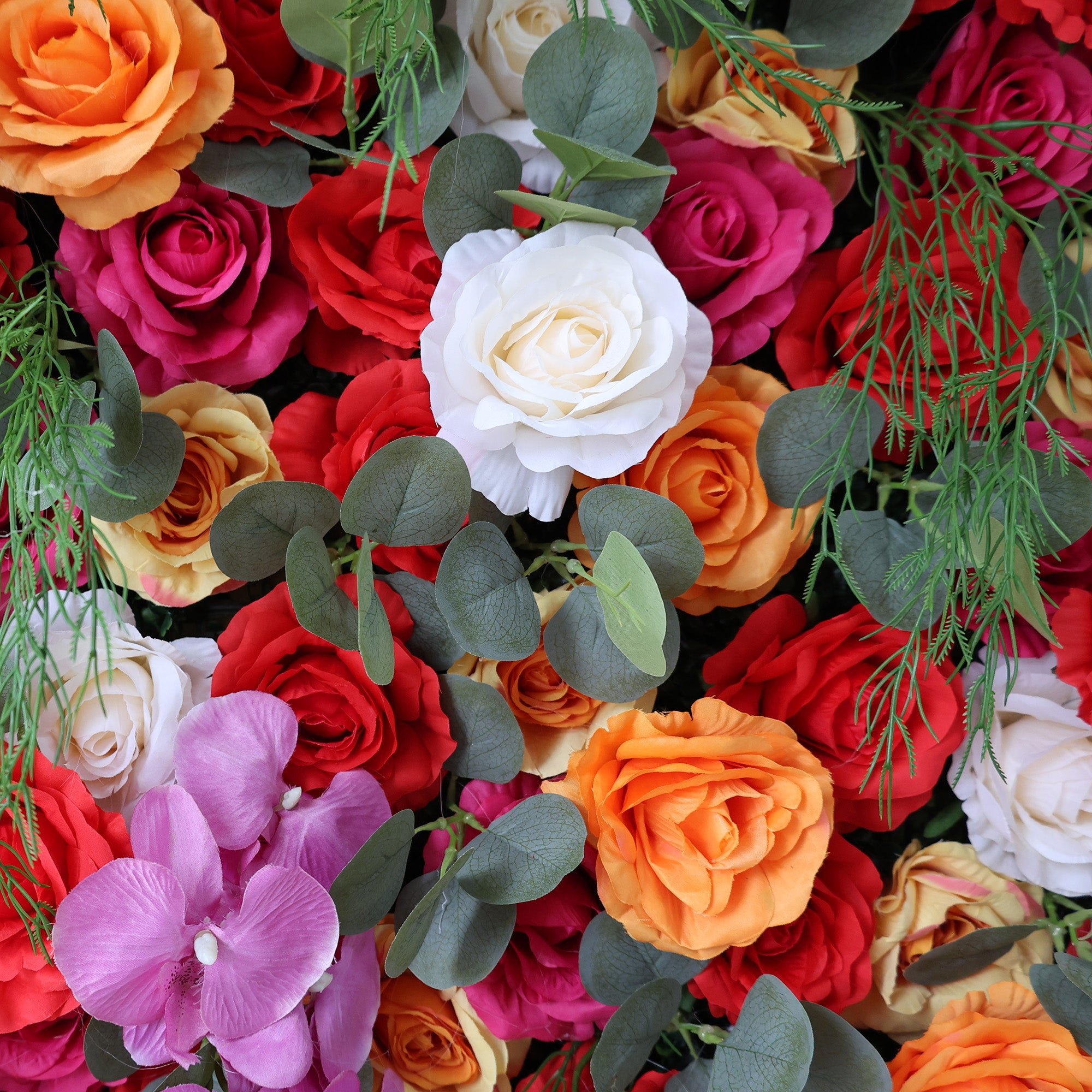 ValarFlower Fiery Color Burst Floral Extravaganza Wall: A Bold, Lively Masterpiece for Energetic Celebrations VF-546