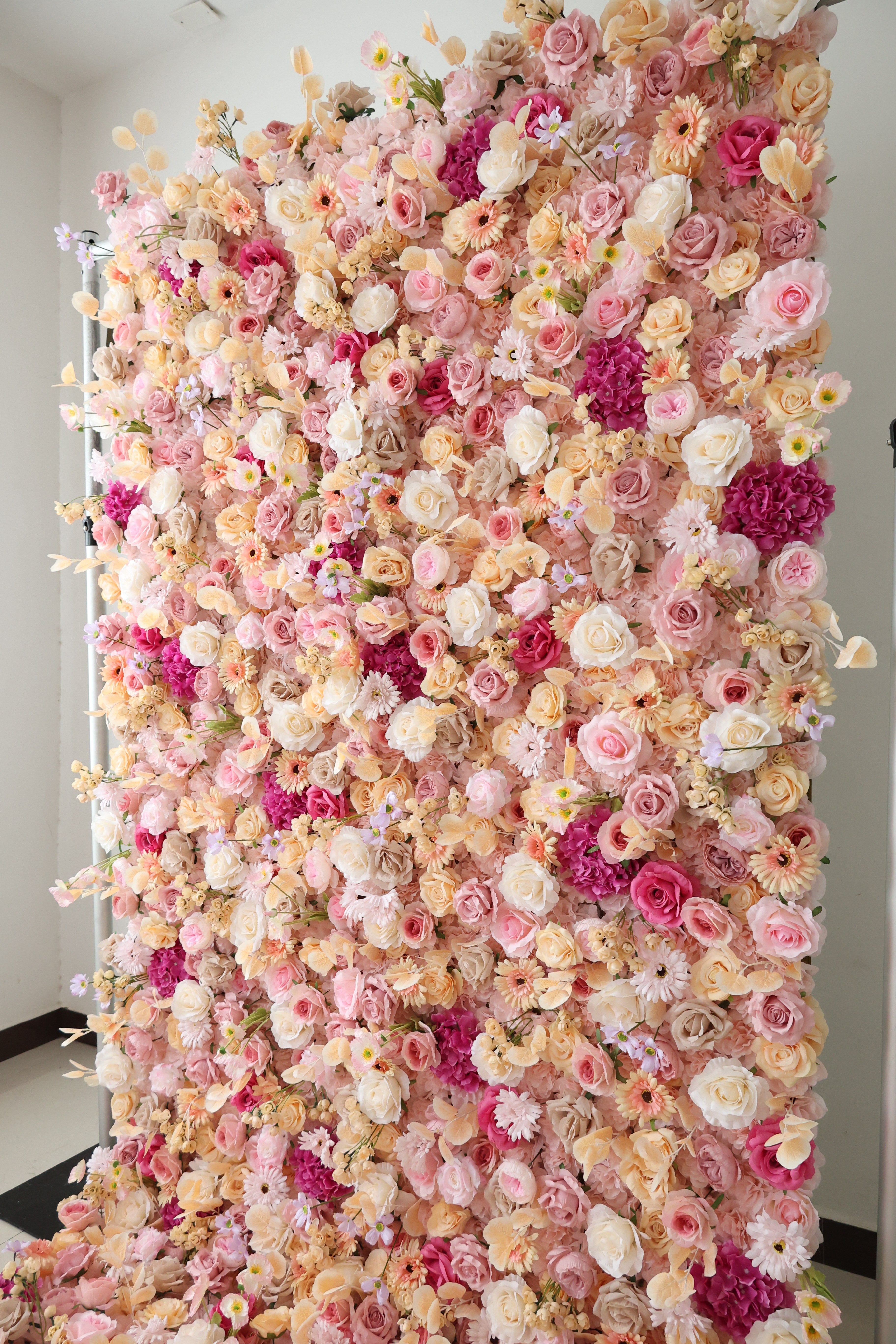 Fleurs Valar retrousser tissu artificiel vif vert herbe mur toile de fond de mariage, décor de fête florale, photographie d'événement-VF-086-3 