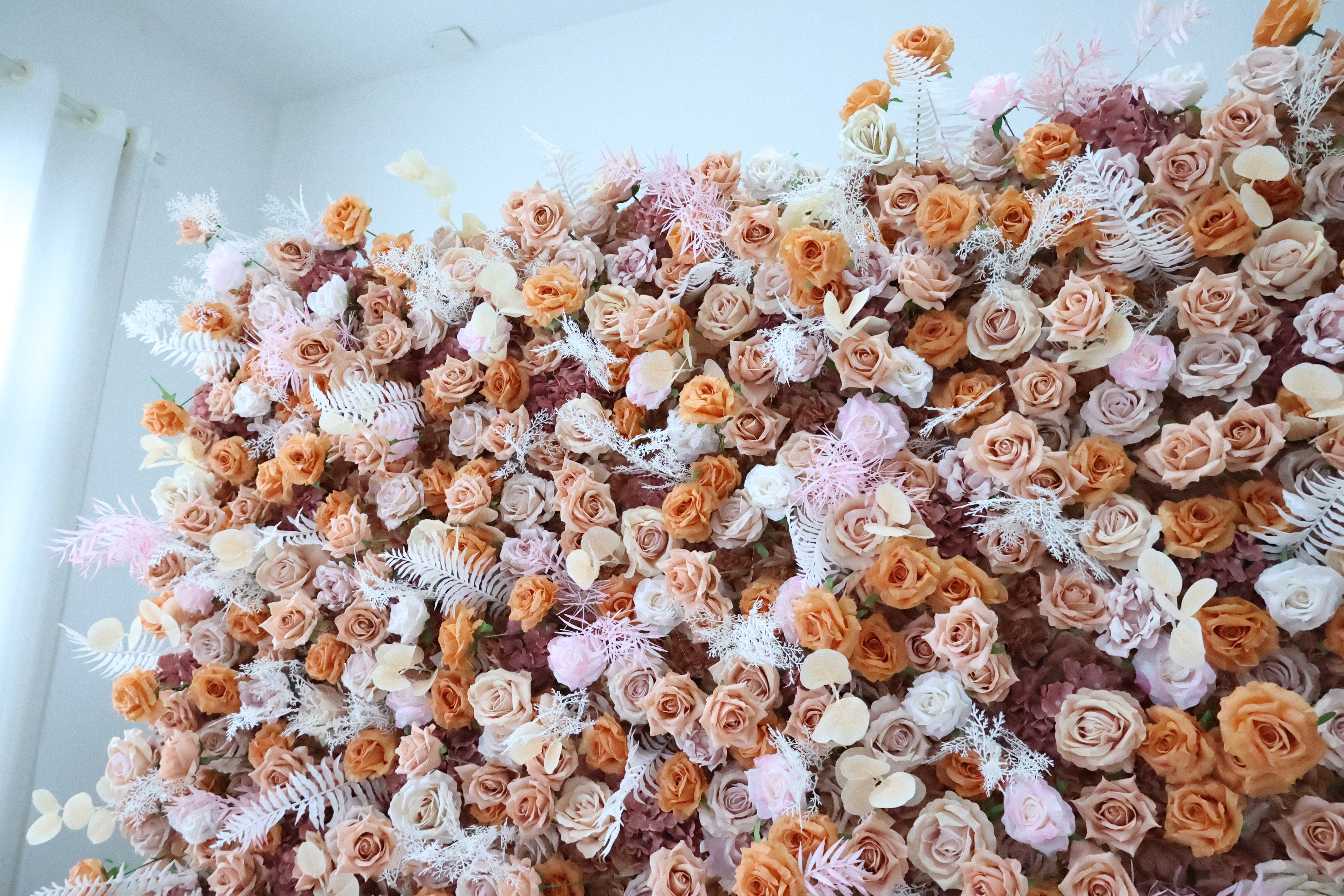 Valar Flower Roll Up Fabric Artificial Flower Wall Wedding Backdrop, Decoración Floral para Fiestas, Fotografía de Eventos-VF-374
