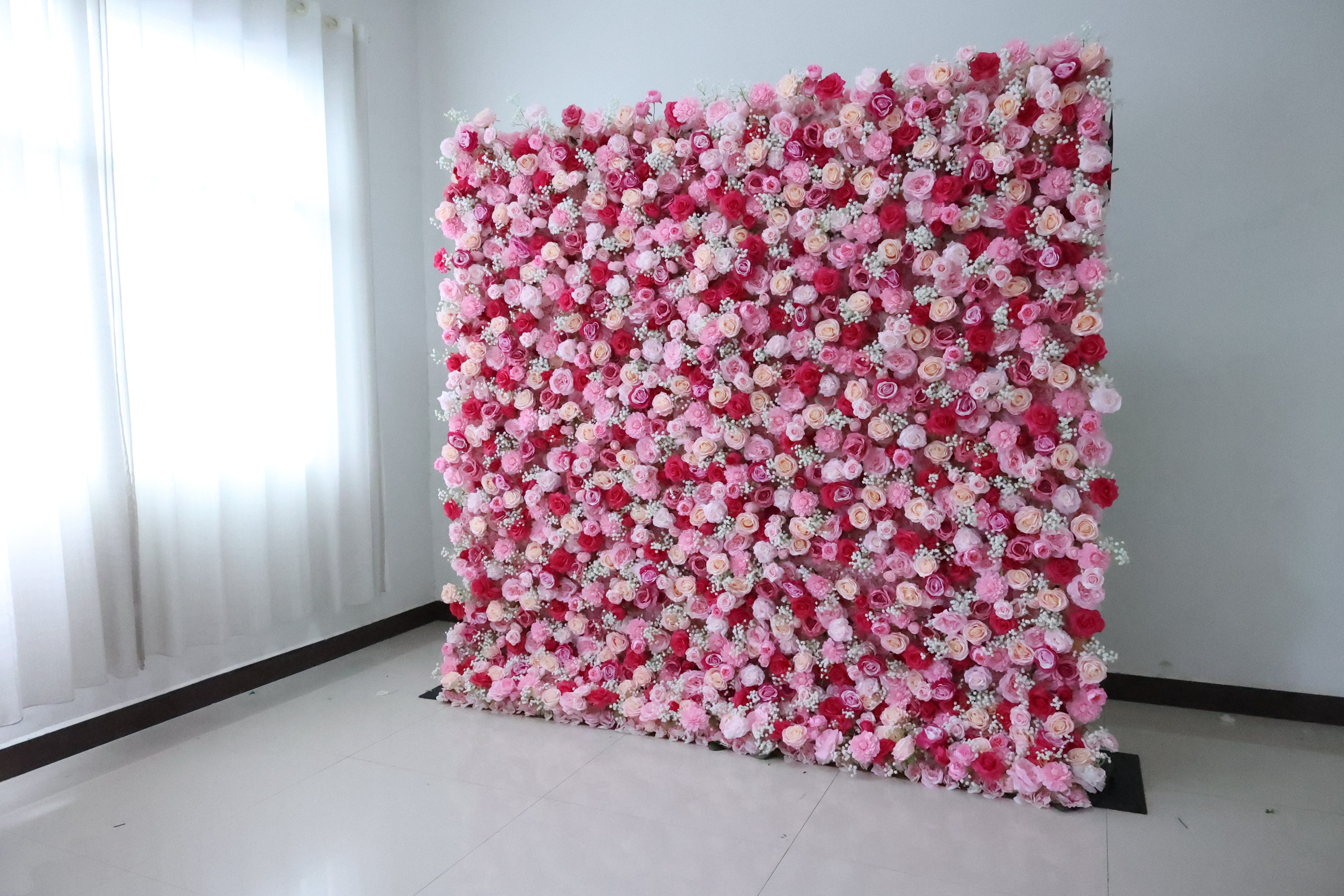 Valar Flower Roll Up Fabric Artificial Vivid Green Grass Wall Wedding Backdrop, Decoración Floral para Fiesta, Fotografía de Eventos-VF-426