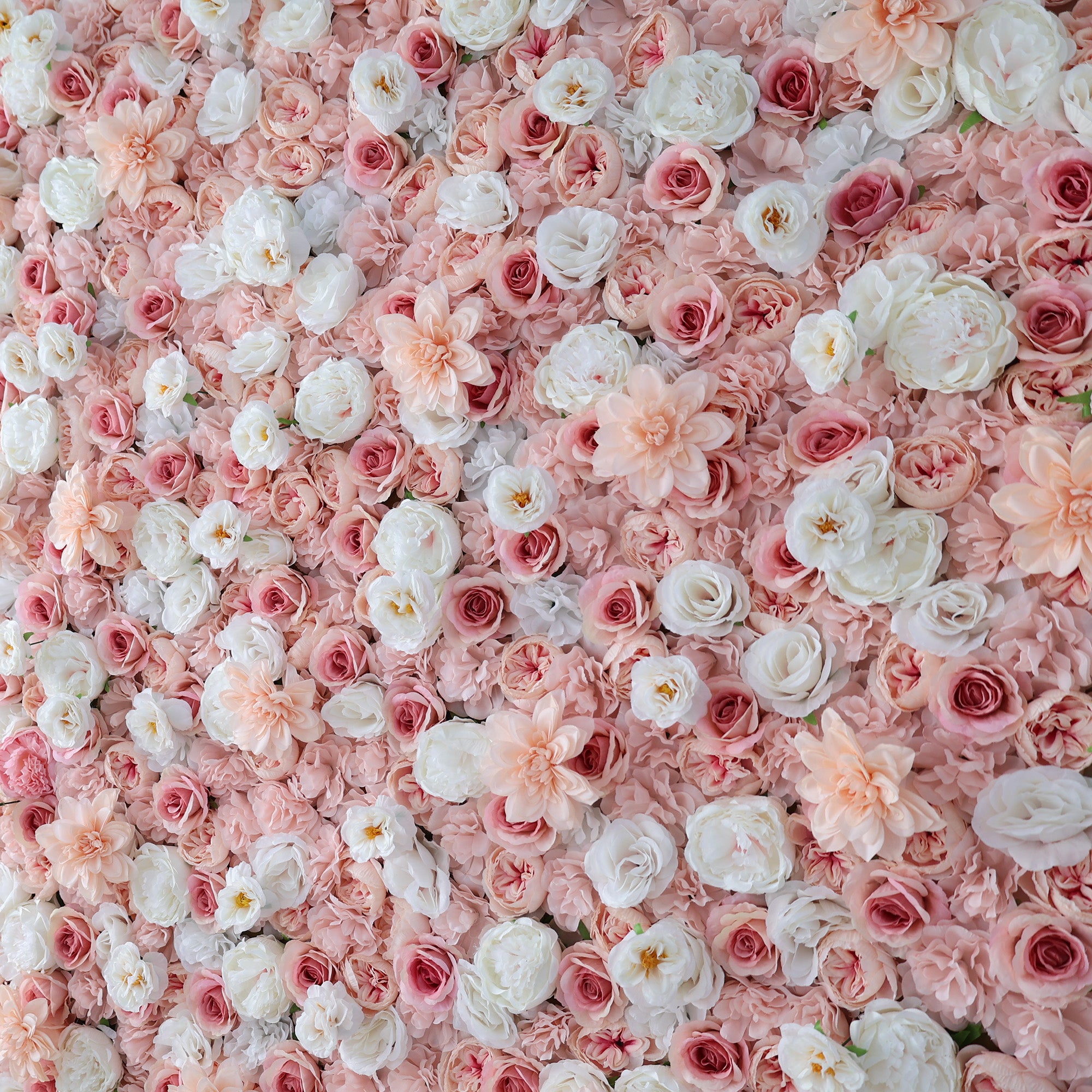 ValarFlower Blush Pink & Soft White Floral Extravaganza Wall: A Dreamy, Romantic Masterpiece for Enchanting Celebrations VF-553