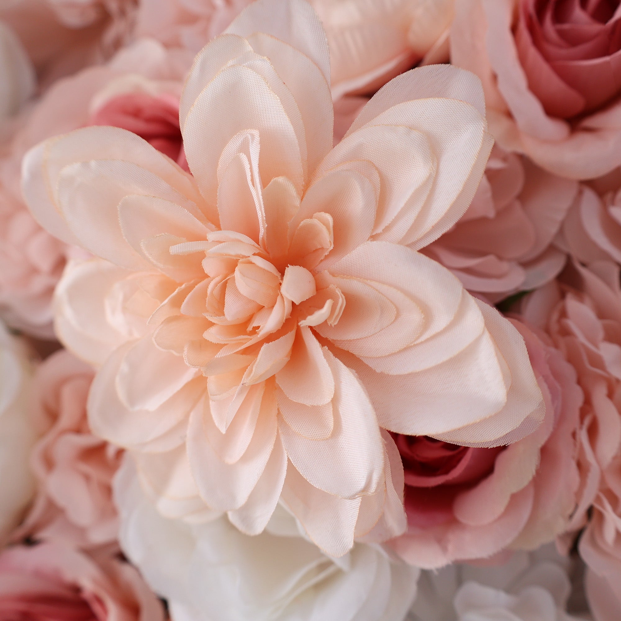 ValarFlower Blush Pink & Soft White Floral Extravaganza Wall: A Dreamy, Romantic Masterpiece for Enchanting Celebrations VF-553