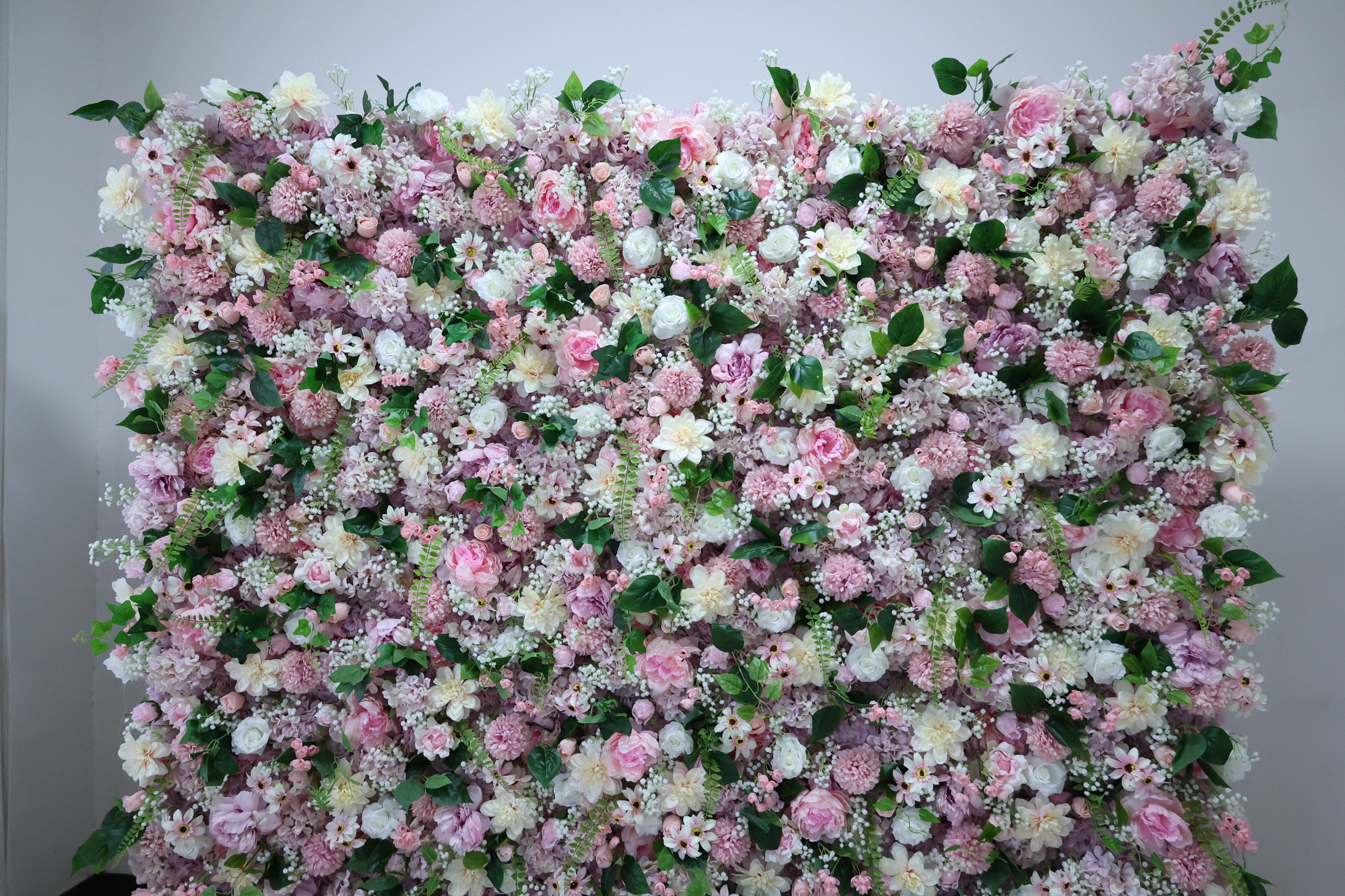 Valar Flower Roll Up Stoff Künstliche lila Blumenwand Hochzeitskulisse, florale Partydekoration, Eventfotografie-VF-192 