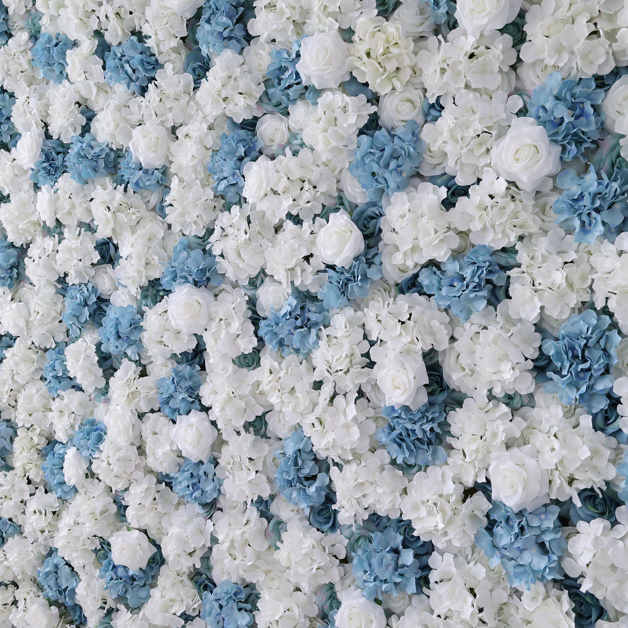 ValarFlower Blue & White Floral Extravaganza Wall: A Serene, Elegant Masterpiece for Timeless Celebrations VF-555