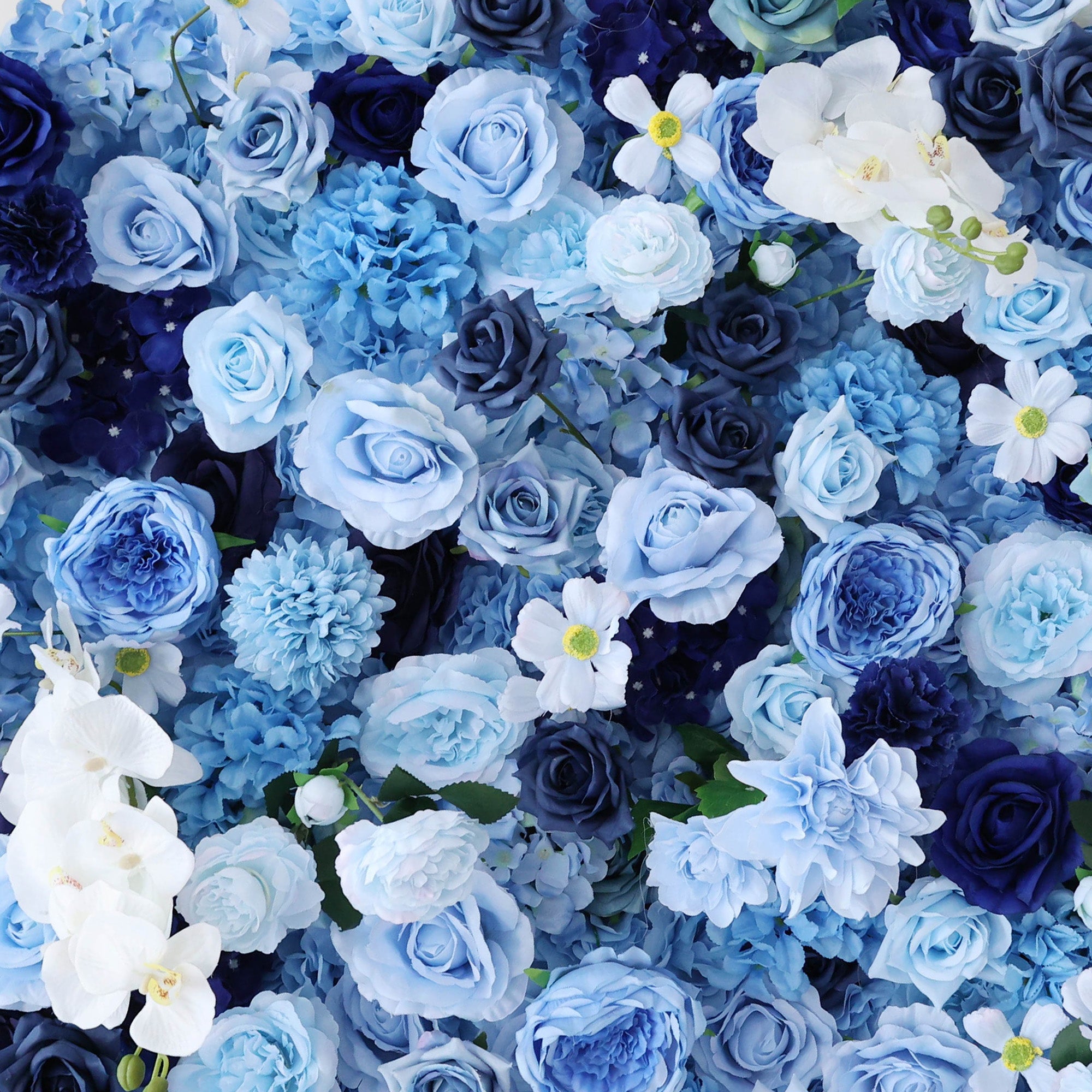 ValarFlower Blue Ombre Floral Extravaganza Wall: A Serene, Luxurious Masterpiece for Elegant Celebrations VF-603