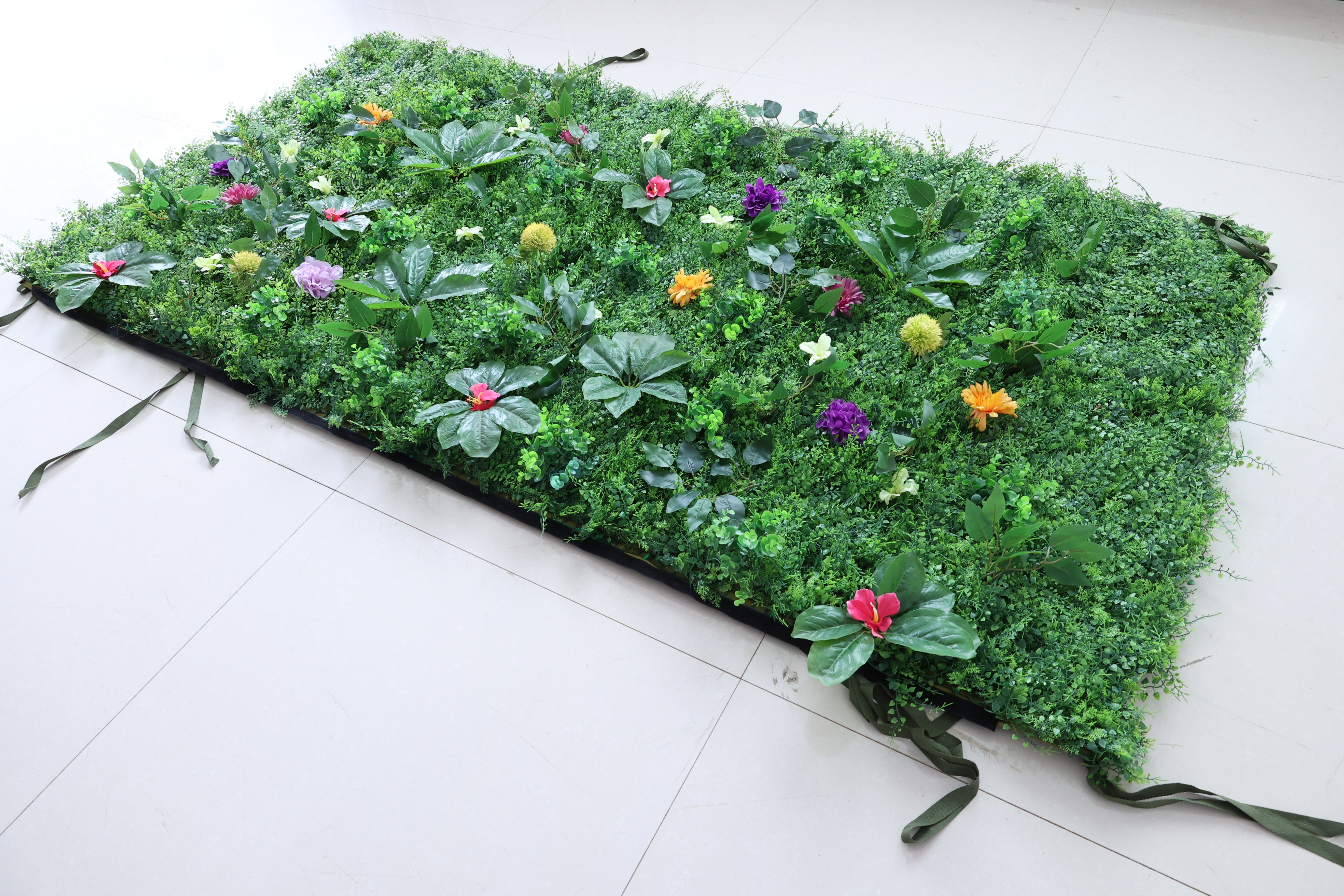 Valar Flower Roll Up Fabric Artificial Vivid Green Grass Wall Wedding Backdrop, Decoración Floral para Fiesta, Fotografía de Eventos-VF-426