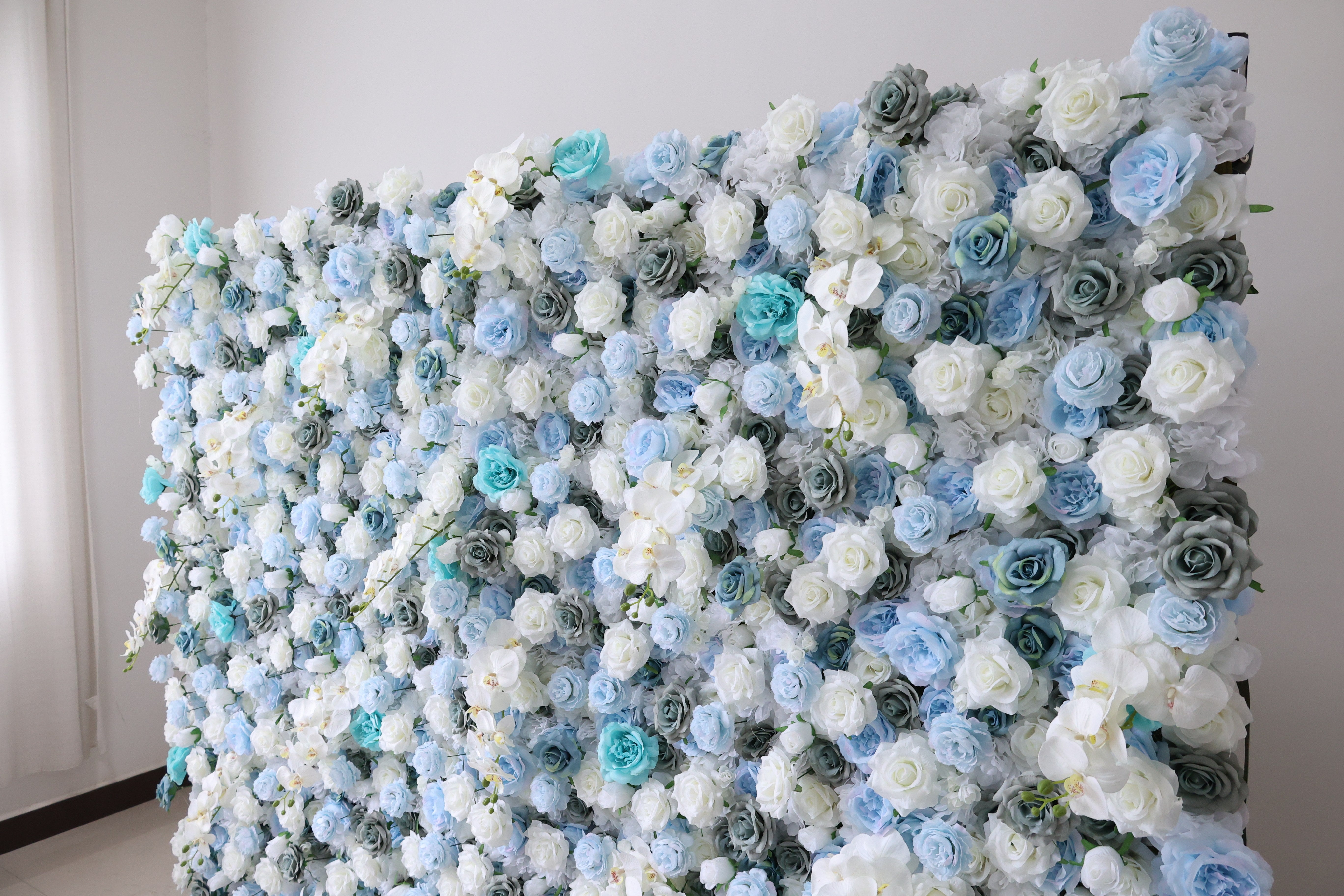 Valar Flower Roll Up Stoff, künstliches, leuchtend grünes Gras, Wand, Hochzeitskulisse, florale Partydekoration, Eventfotografie-VF-426 