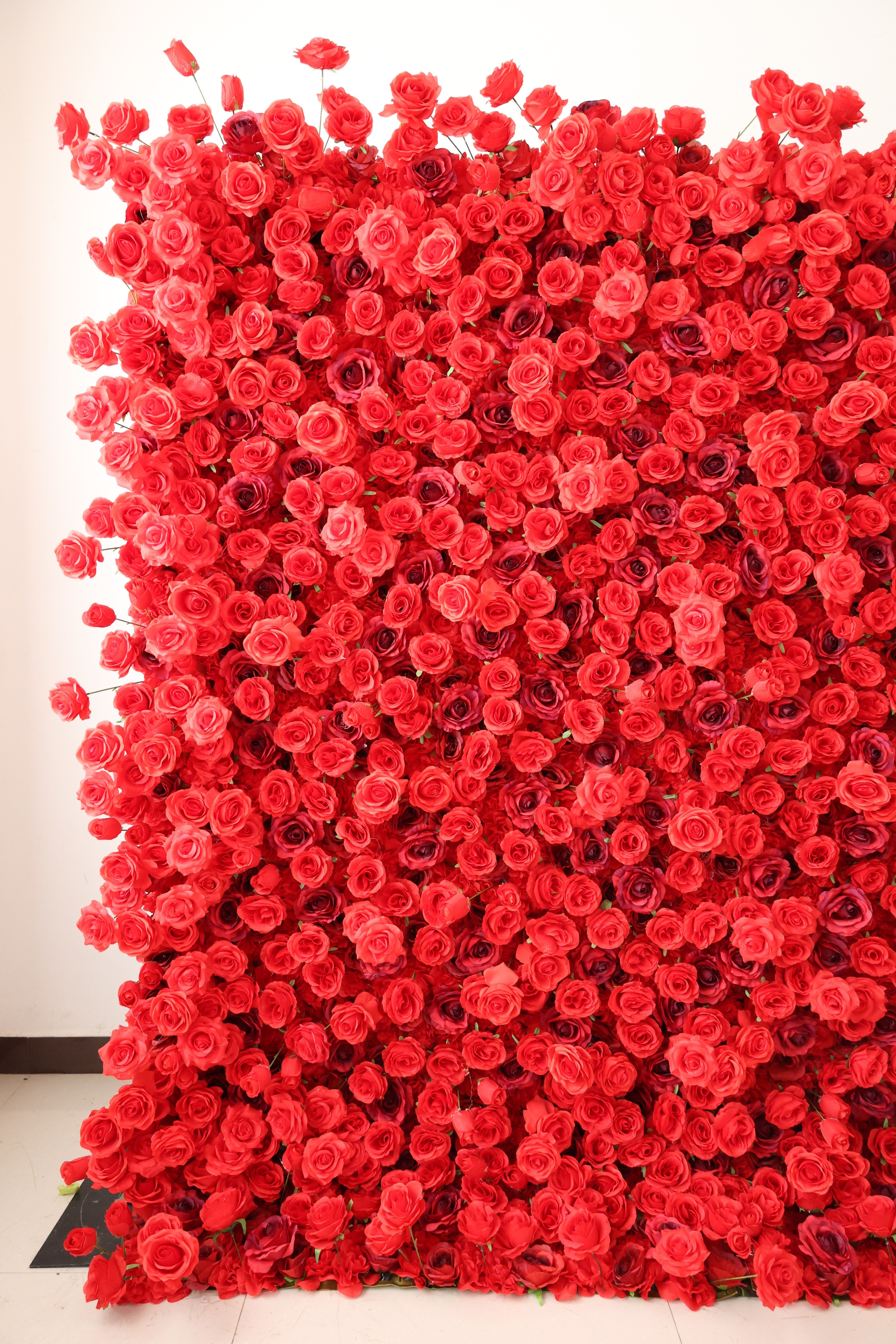 ValarFlower Red Artificial Rose Flower Wall Backdrop, Romantic Wedding Decor and Event Photo Booth VF-695