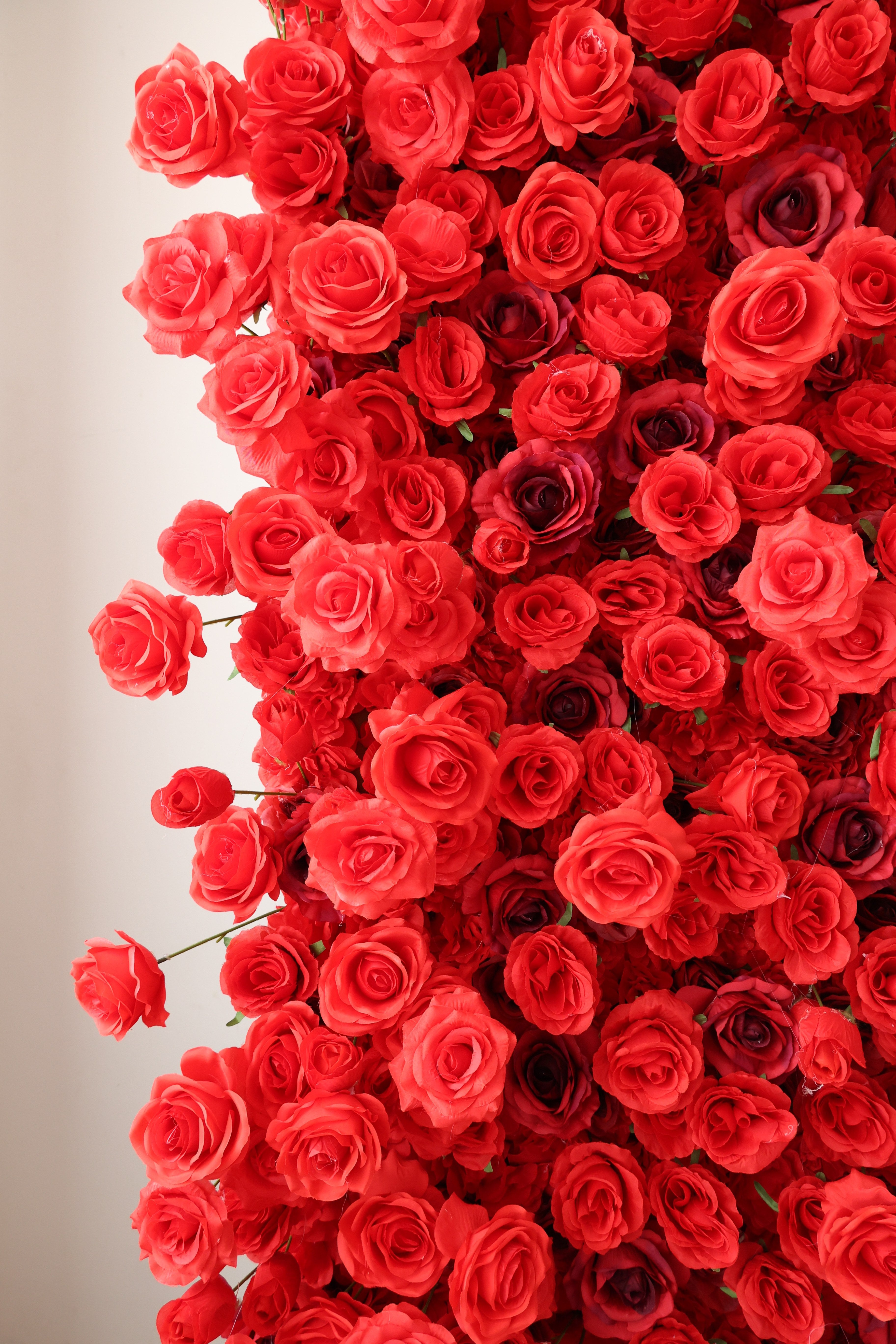 ValarFlower Red Artificial Rose Flower Wall Backdrop, Romantic Wedding Decor and Event Photo Booth VF-695