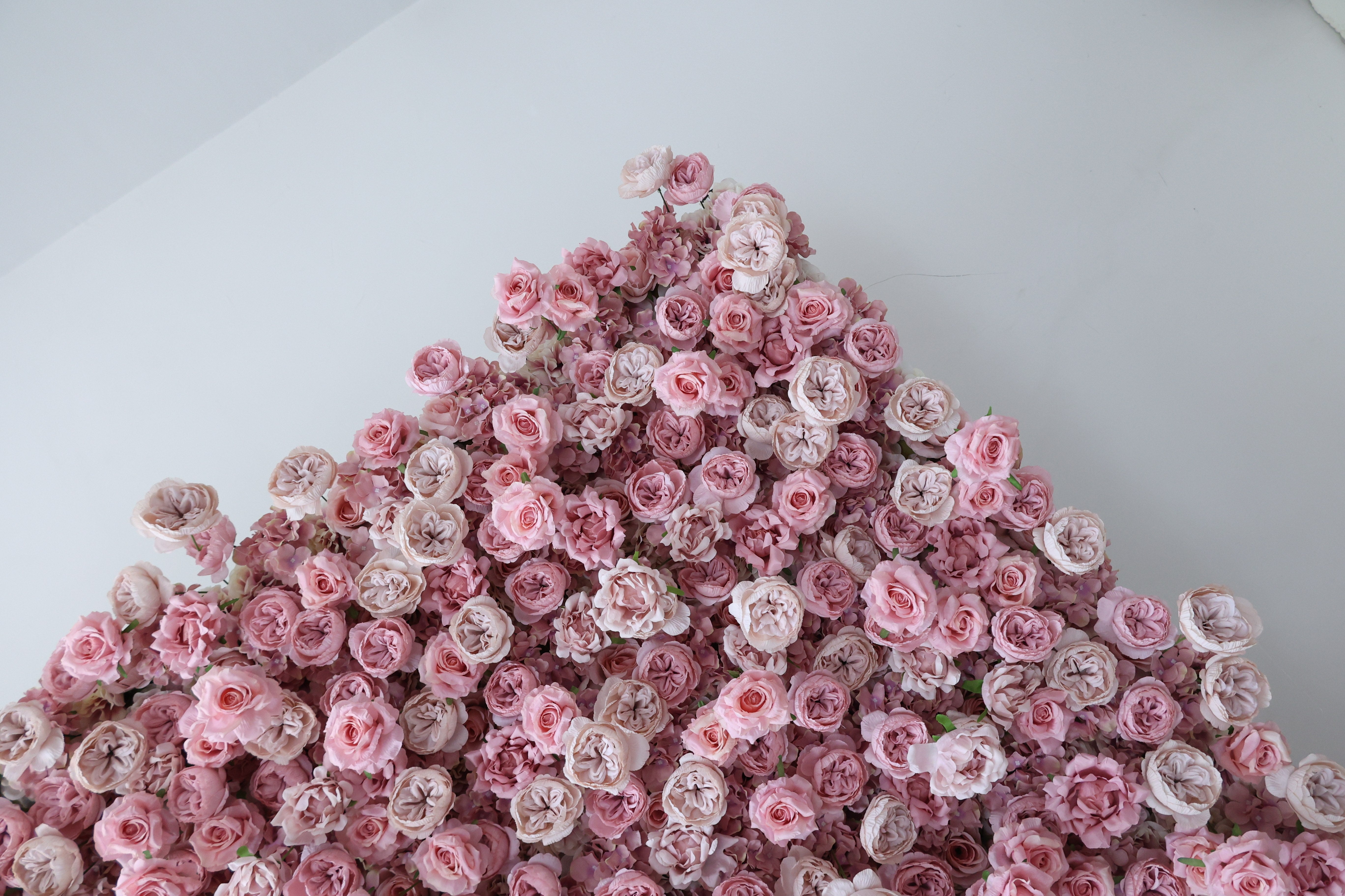 ValarFlower Blush Pink Artificial Flower Wall Backdrop, Romantic Rose Wedding Decor for Ceremony and Photo Booth VF-696