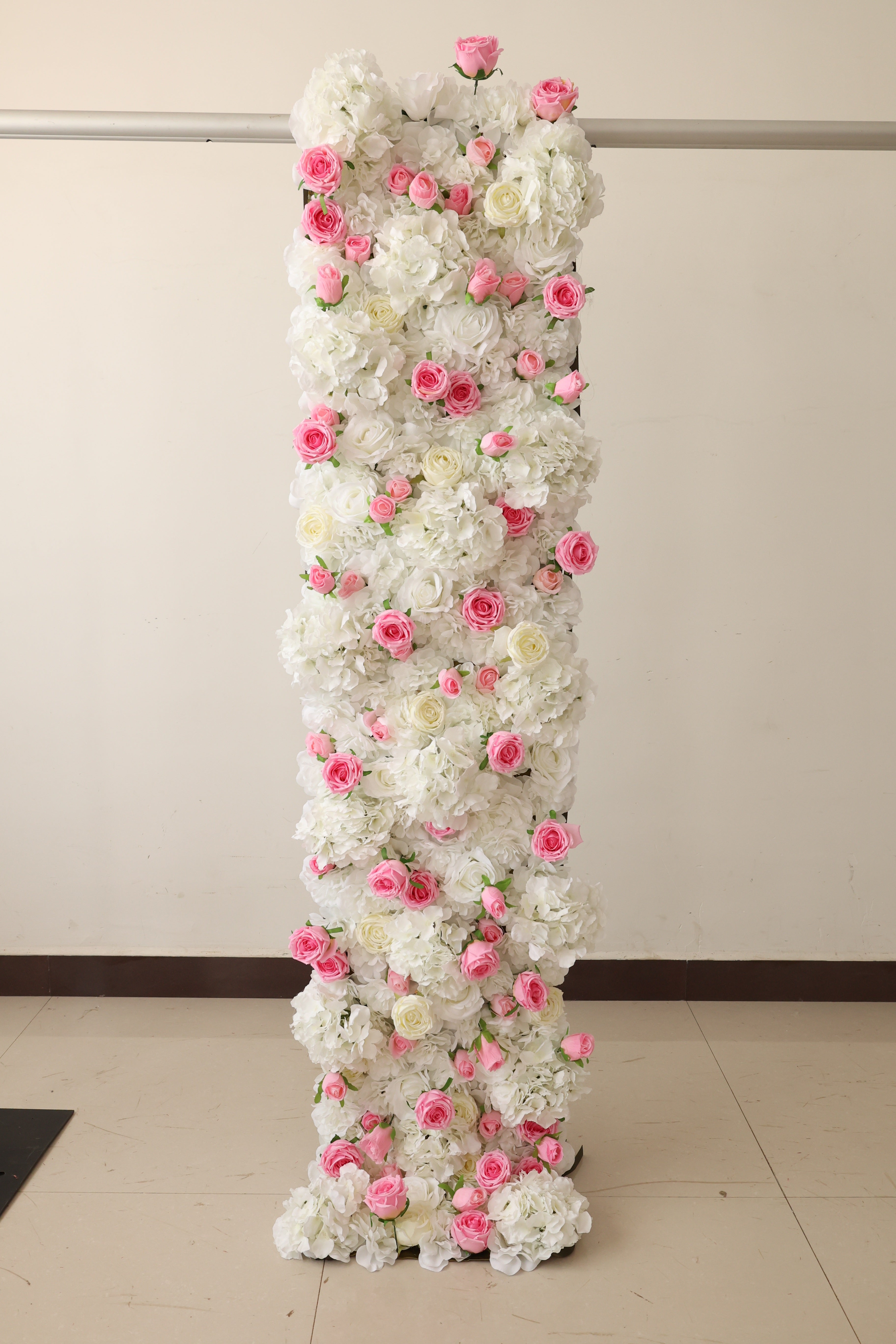 ValarFlower White and Pink Flower Wall Backdrop for Wedding Ceremony and Event Decor VF-700