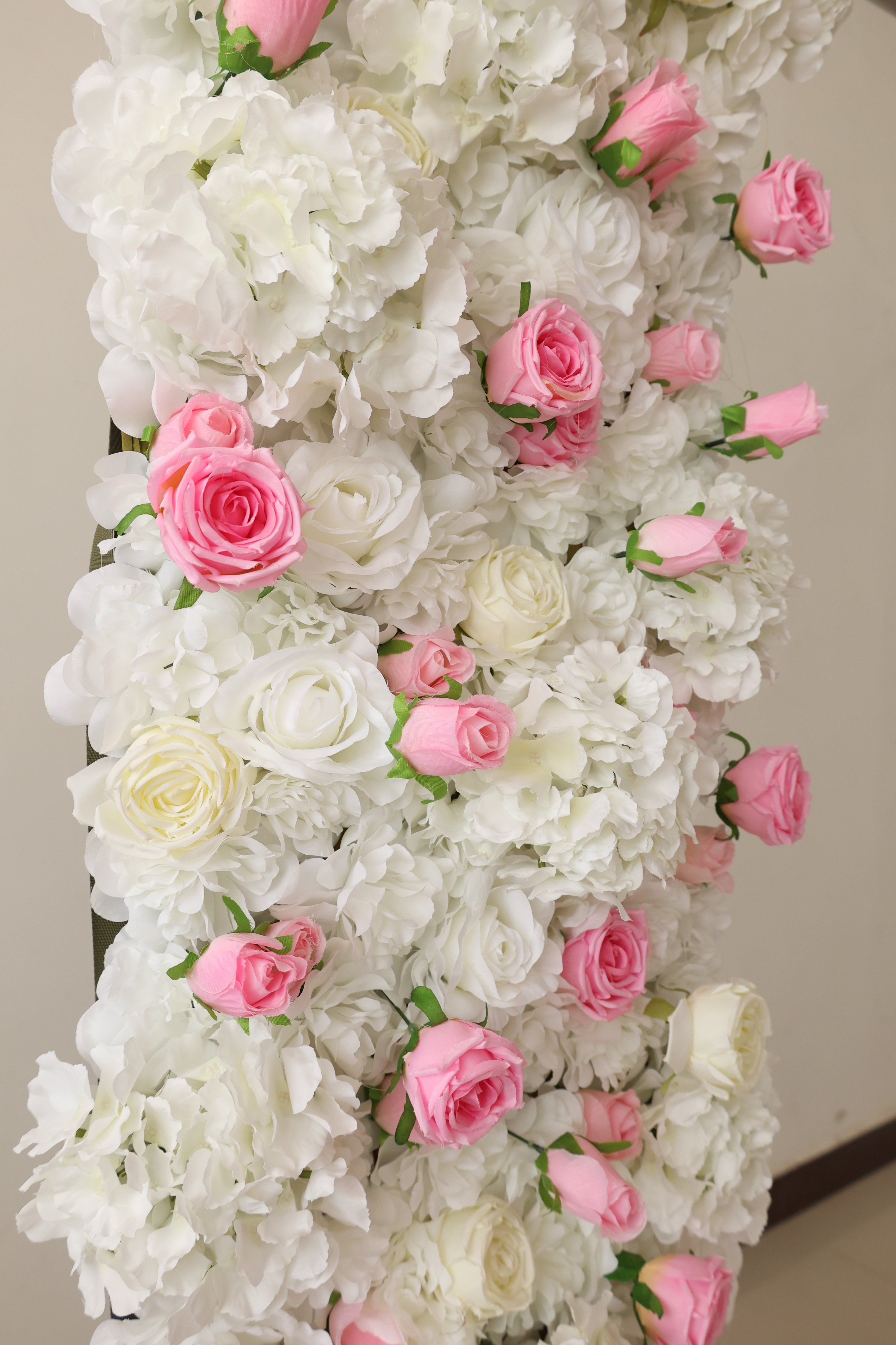 ValarFlower White and Pink Flower Wall Backdrop for Wedding Ceremony and Event Decor VF-700
