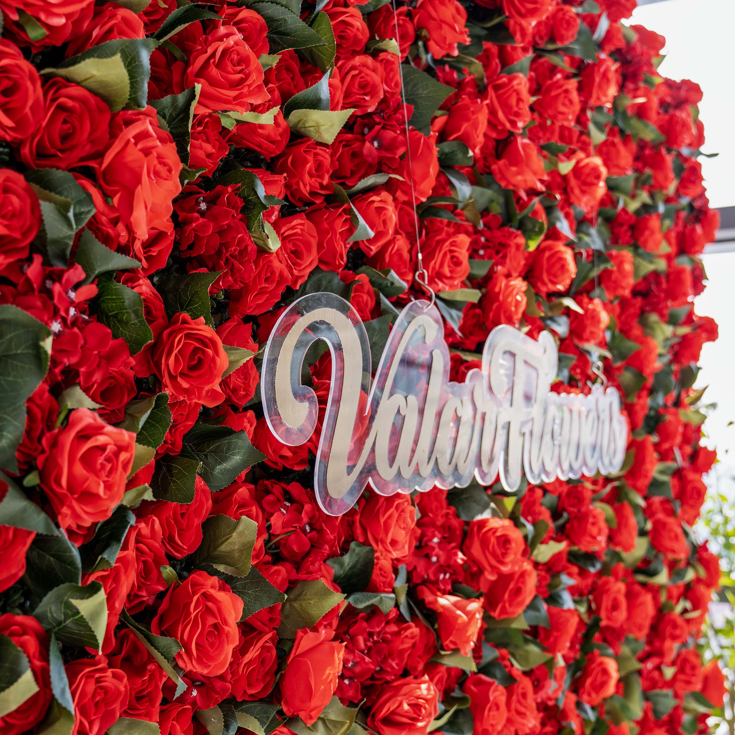 Valar Flowers Roll Up Fabric Artificial Flower Wall Wedding Backdrop, Floral Party Decor, Event Photography-VF-105