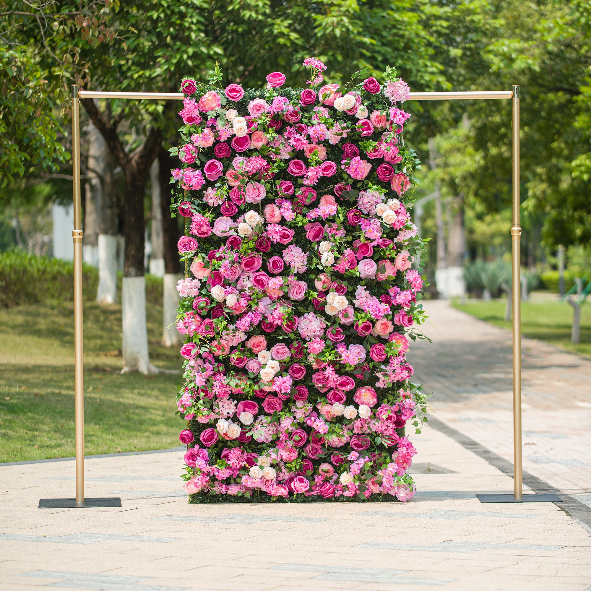 Valar Flower Roll Up Fabric Artificial Flower Wall Wedding Backdrop, Floral Party Decor, Event Photography-VF-325