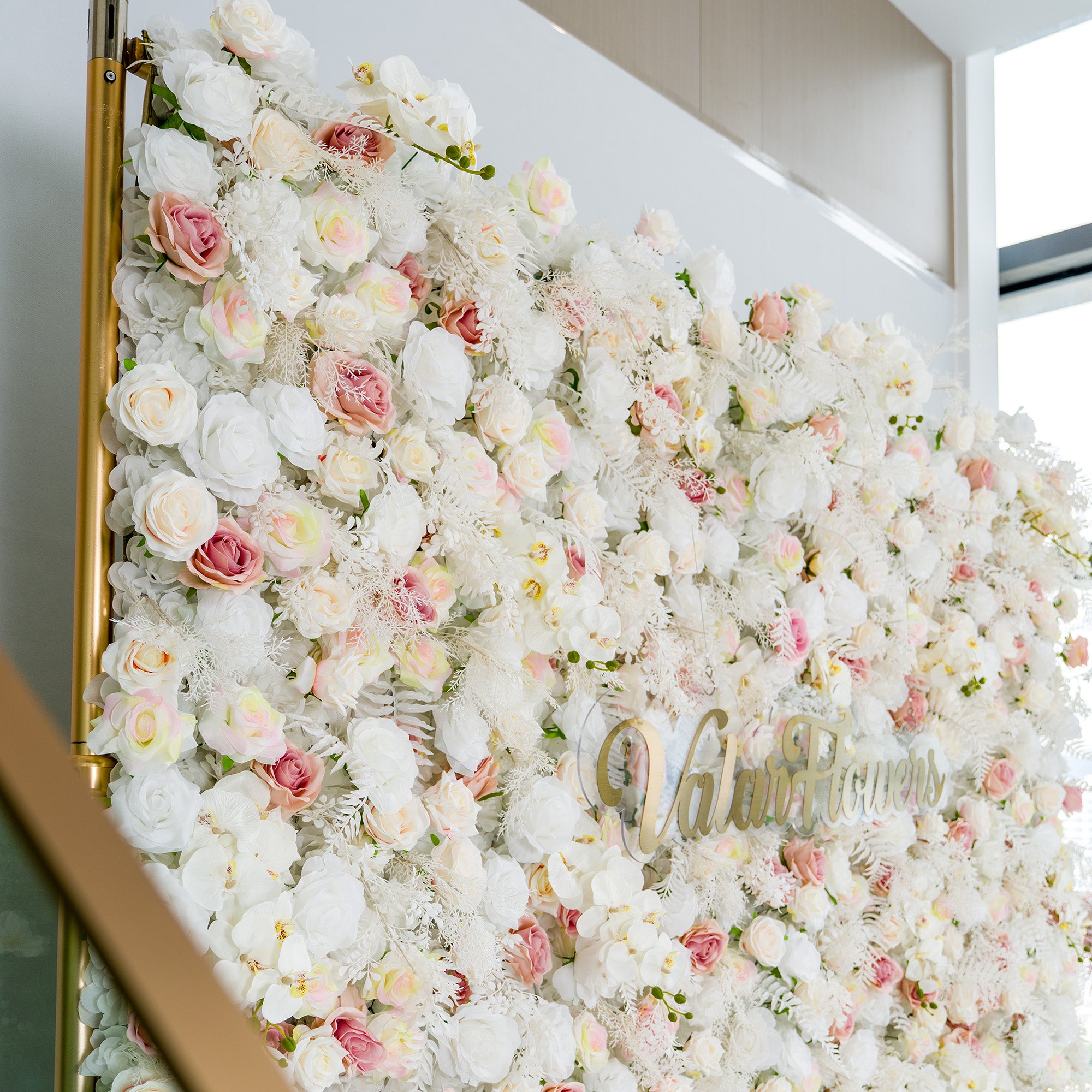 ValarFlower 3D Roll Up Artificial Flower Wall Backdrop For Wedding and Event Decoration VF-534