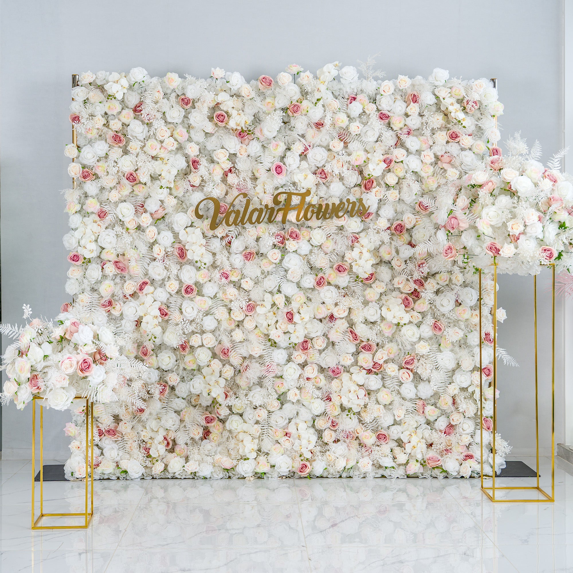 ValarFlower 3D Roll Up Artificial Flower Wall Backdrop For Wedding and Event Decoration VF-534
