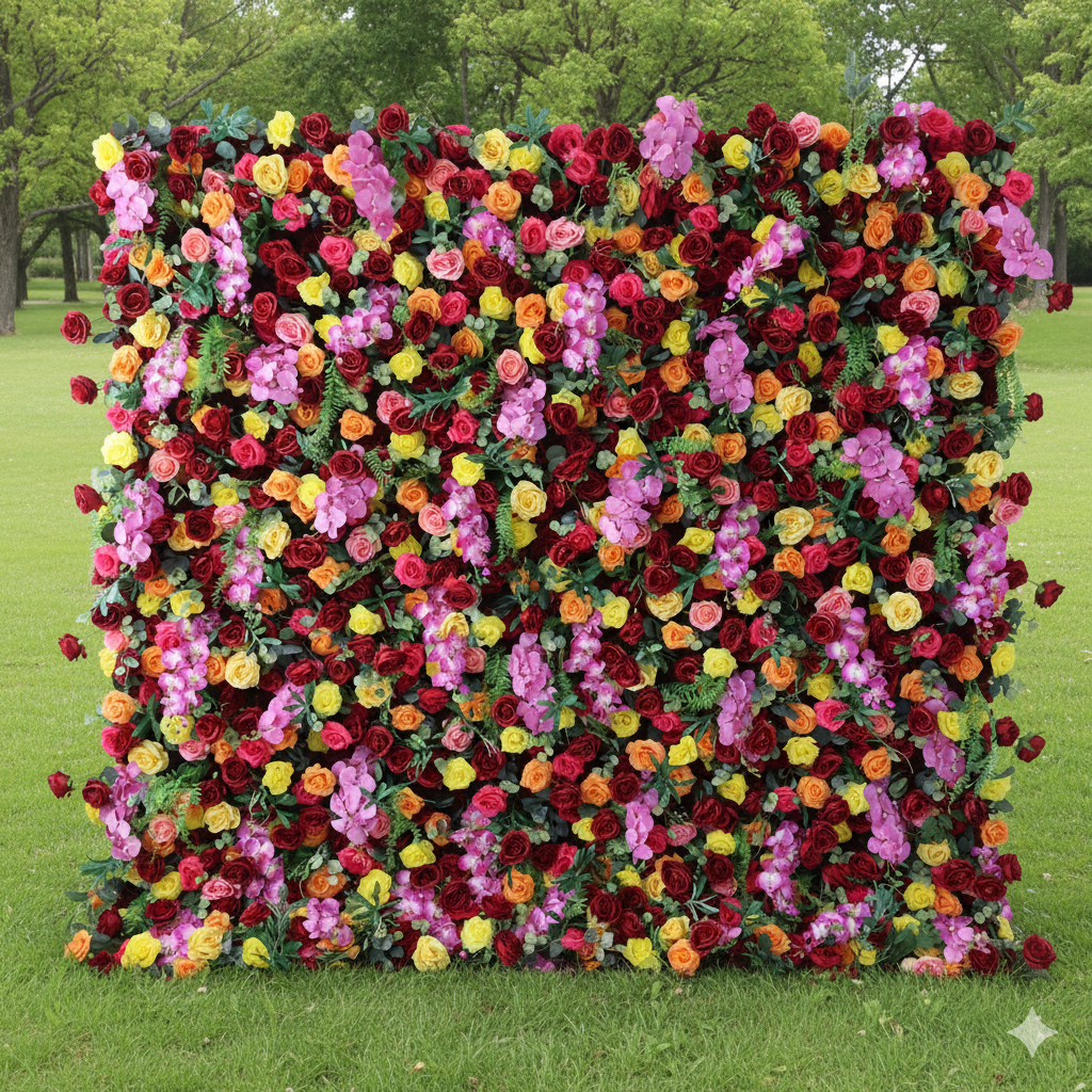 ValarFlower Pastel Pink & Blue Rose Extravaganza Flower Wall: A Breathtaking Centerpiece for Enchanting Events VF-502