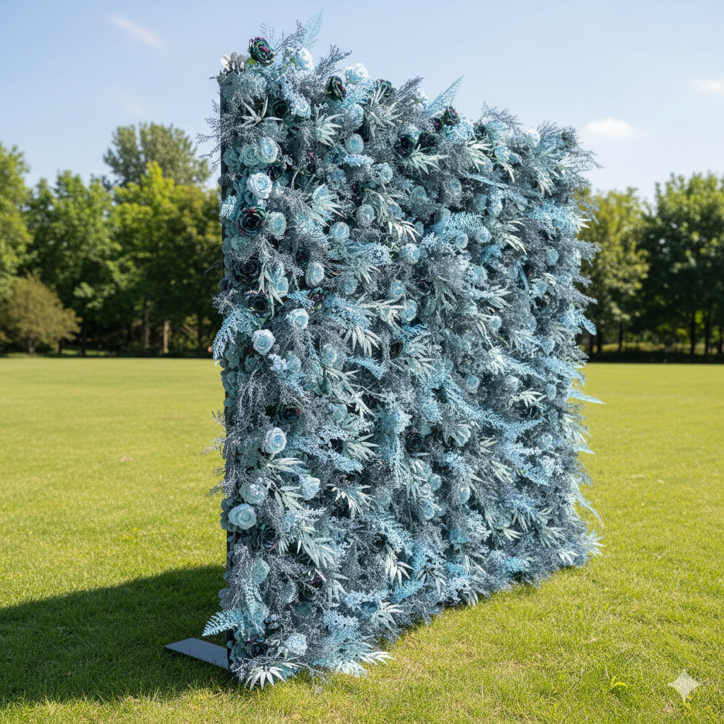 Valar Flowers Roll Up Fabric Artificial Flower Wall Wedding Backdrop, Floral Party Decor, Event Photography-VF-293