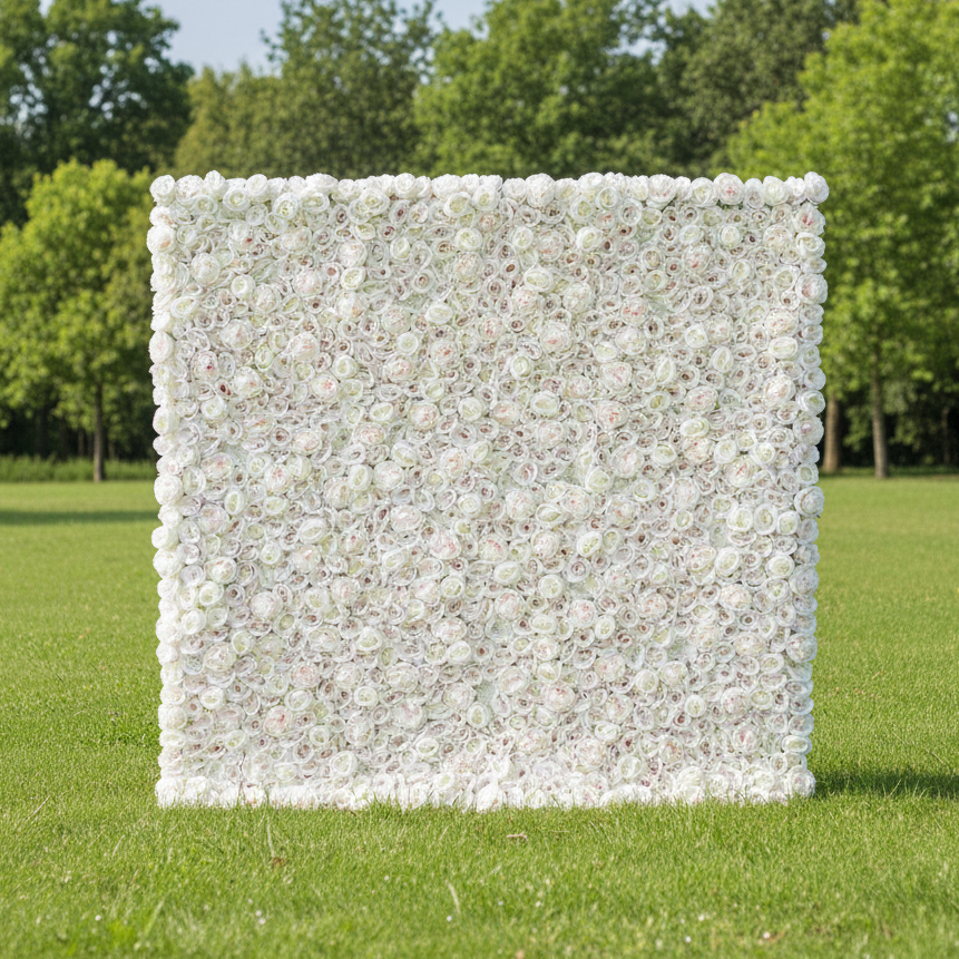 Valar Flowers Roll Up Fabric Artificial Flower Wall Wedding Backdrop, Floral Party Decor, Event Photography-VF-306