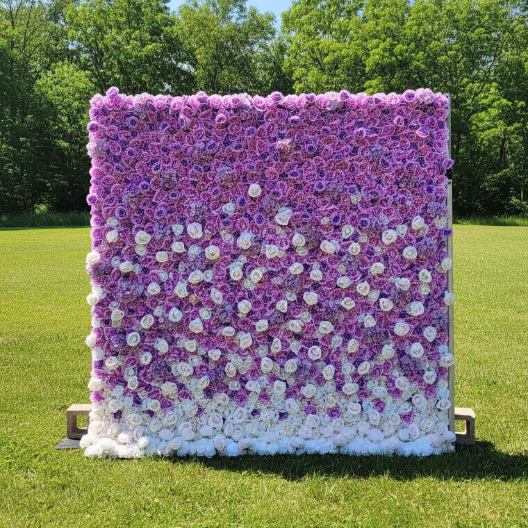Valar Flowers Roll Up Fabric Artificial Flower Wall Wedding Backdrop, Floral Party Decor, Event Photography-VF-314