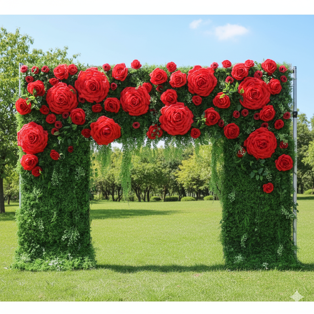 Valar Flower Roll Up Fabric Artificial Flower Wall Wedding Backdrop, Floral Party Decor, Event Photography-VF-318