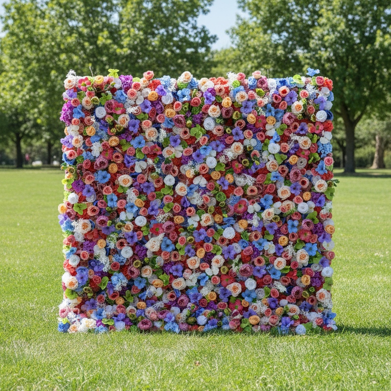 Valar Flowers Roll Up Fabric Artificial Flower Wall Wedding Backdrop, Decoración Floral para Fiestas, Fotografía de Eventos-VF-328