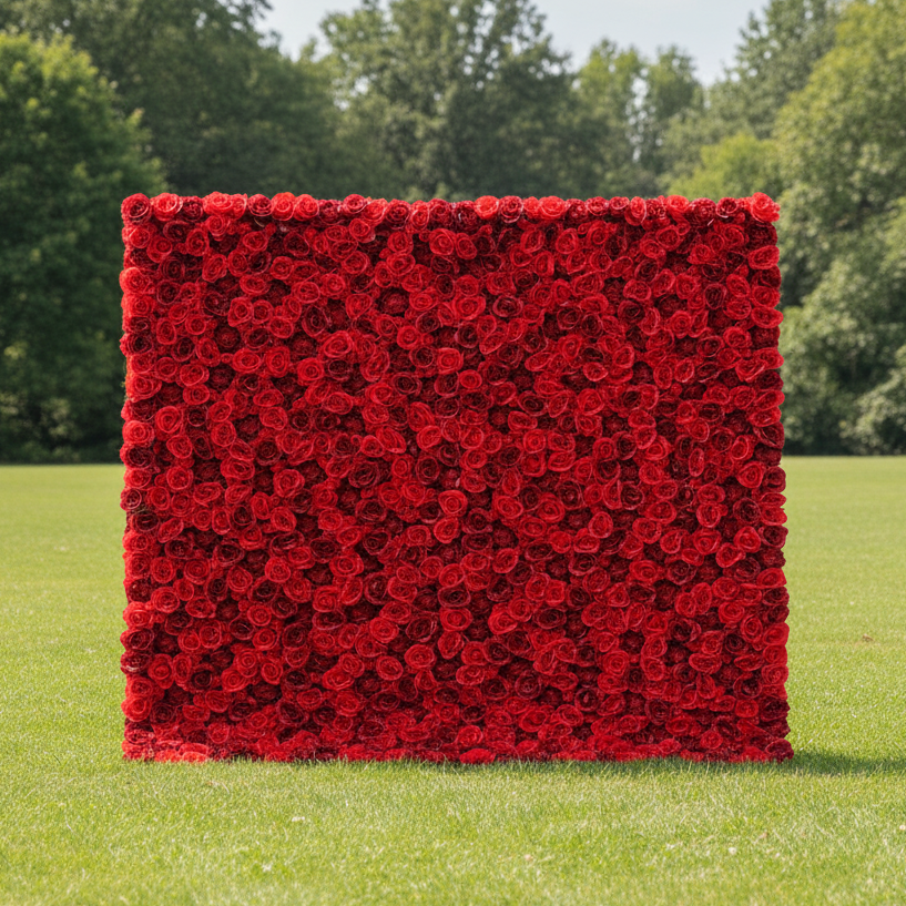 Valar Flowers Roll Up Fabric Artificial Flower Wall Wedding Backdrop, Decoración Floral para Fiestas, Fotografía de Eventos-VF-335