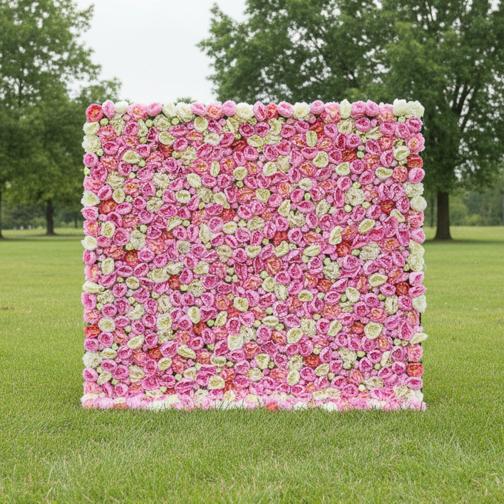 Fleurs Valar retrousser tissu fleur artificielle mur toile de fond de mariage, décor de fête florale, photographie d'événement-VF-347 