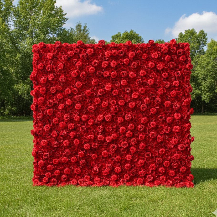 Valar Flowers Roll Up Fabric Artificial Flower Wall Wedding Backdrop, Floral Party Decor, Event Photography-VF-361-2