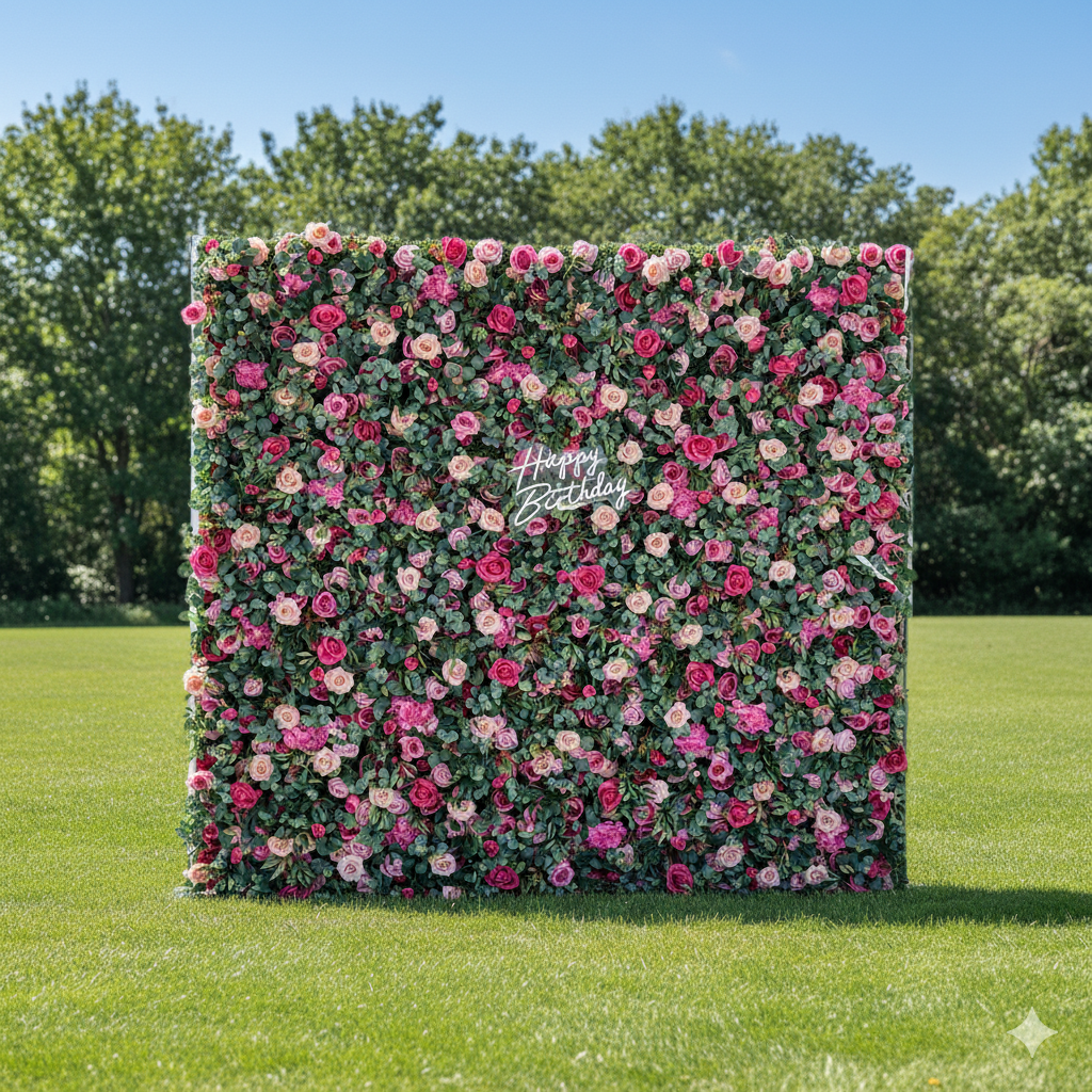 *USA Only* Valar Flower Roll Up Fabric Artificial Flower Wall Wedding Backdrop, Floral Party Decor, Event Photography-VF-362-U
