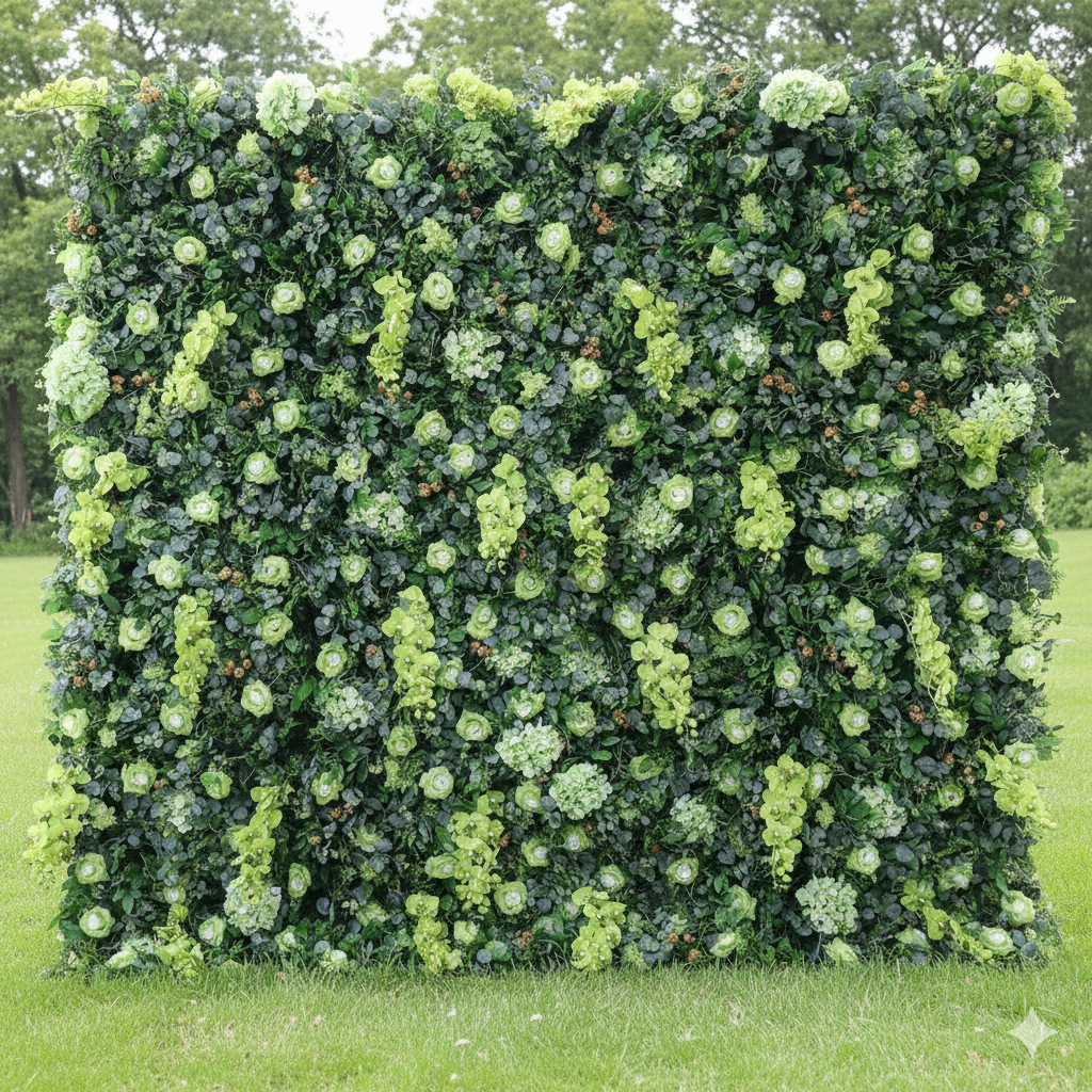 Fleurs Valar retrousser tissu feuilles vertes artificielles mur de fleurs toile de fond de mariage, décor de fête florale, photographie d'événement-VF-368 