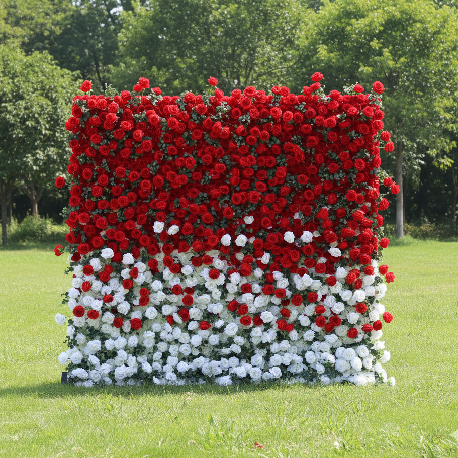 Valar Flowers Roll Up Fabric Artificial Flower Wall Wedding Backdrop, Decoración Floral para Fiestas, Fotografía de Eventos-VF-375