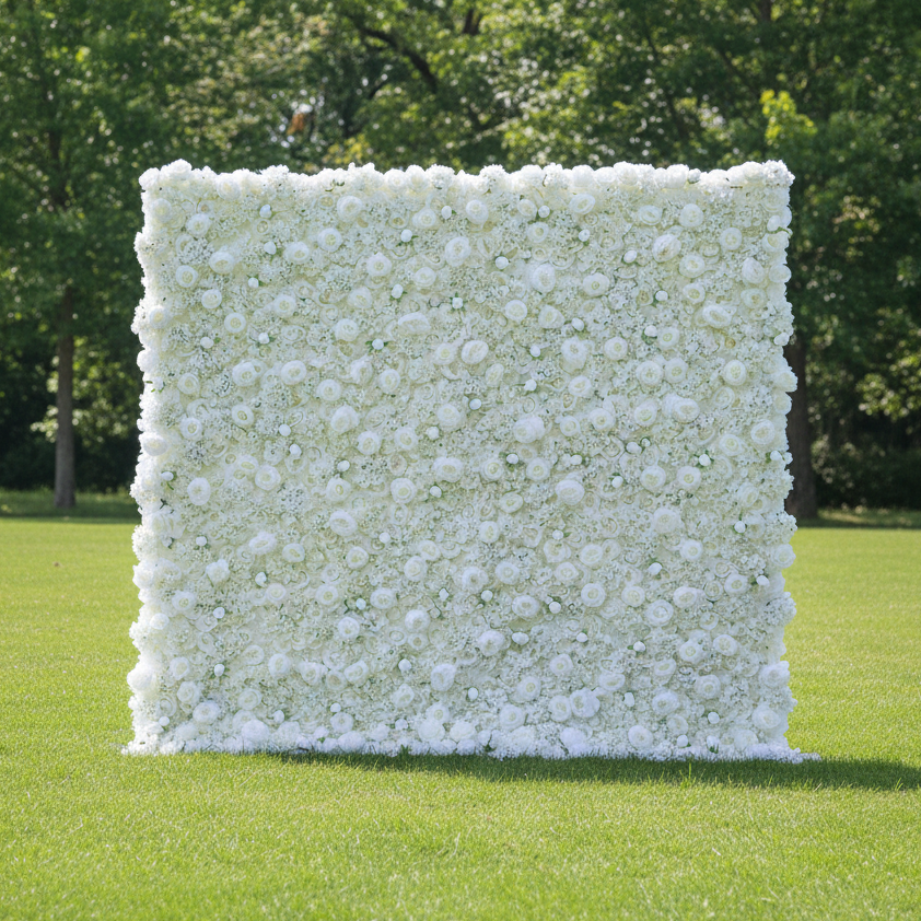Valar Flowers Roll Up Fabric Artificial Flower Wall Wedding Backdrop, Floral Party Decor, Event Photography-VF-377