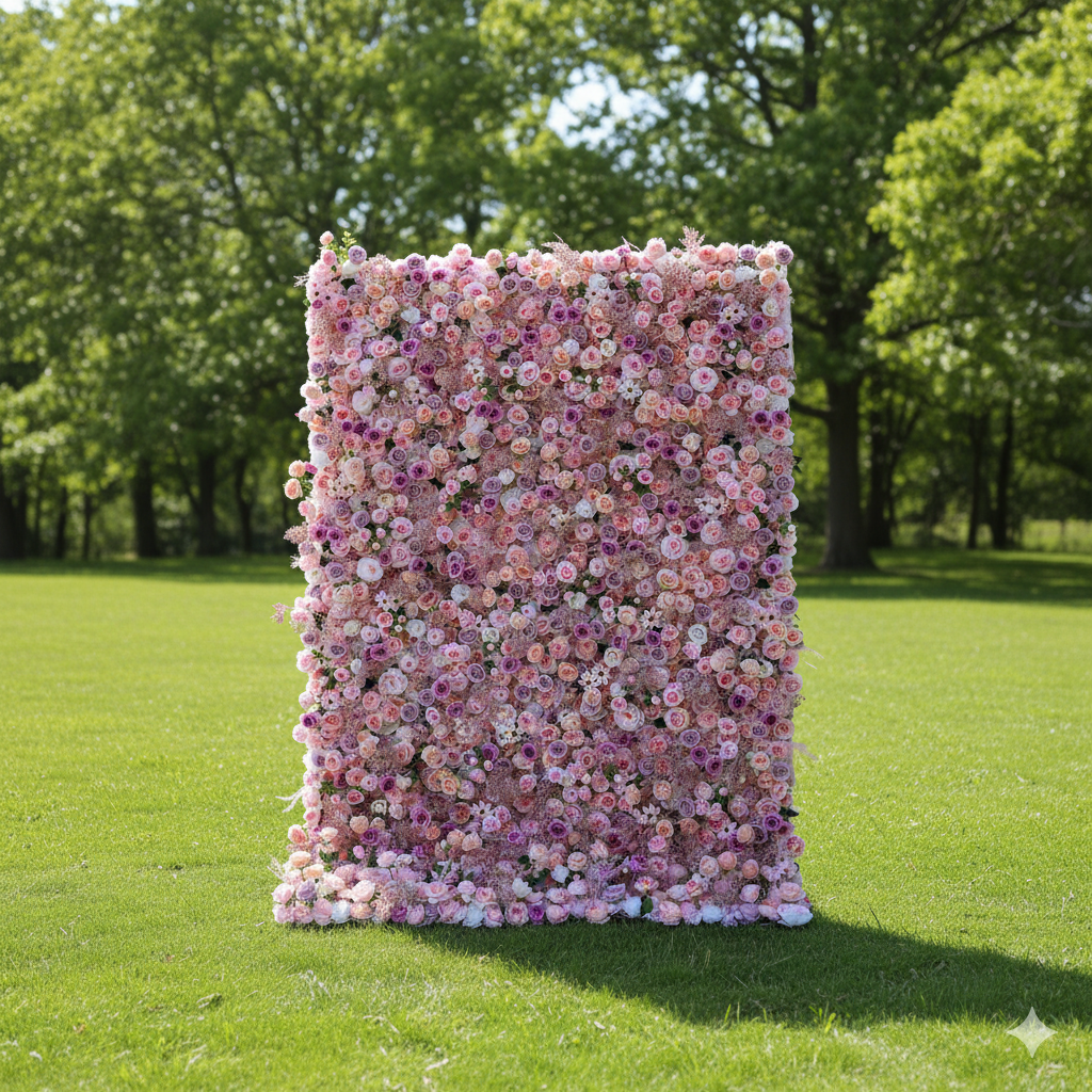 Valar Flowers Roll Up Fabric Artificial Flower Wall Wedding Backdrop, Decoración Floral para Fiestas, Fotografía de Eventos-VF-378