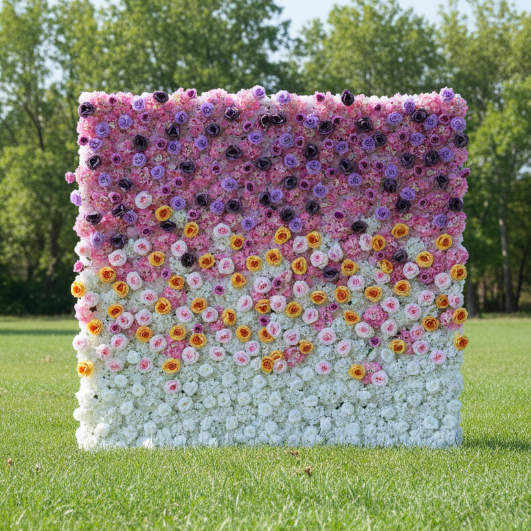 Valar Flowers Roll Up Fabric Artificial Flower Wall Wedding Backdrop, Decoración Floral para Fiestas, Fotografía de Eventos-VF-390