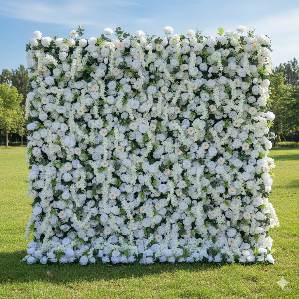 Fleurs Valar retrousser tissu fleur artificielle mur toile de fond de mariage, décor de fête florale, photographie d'événement-VF-391 