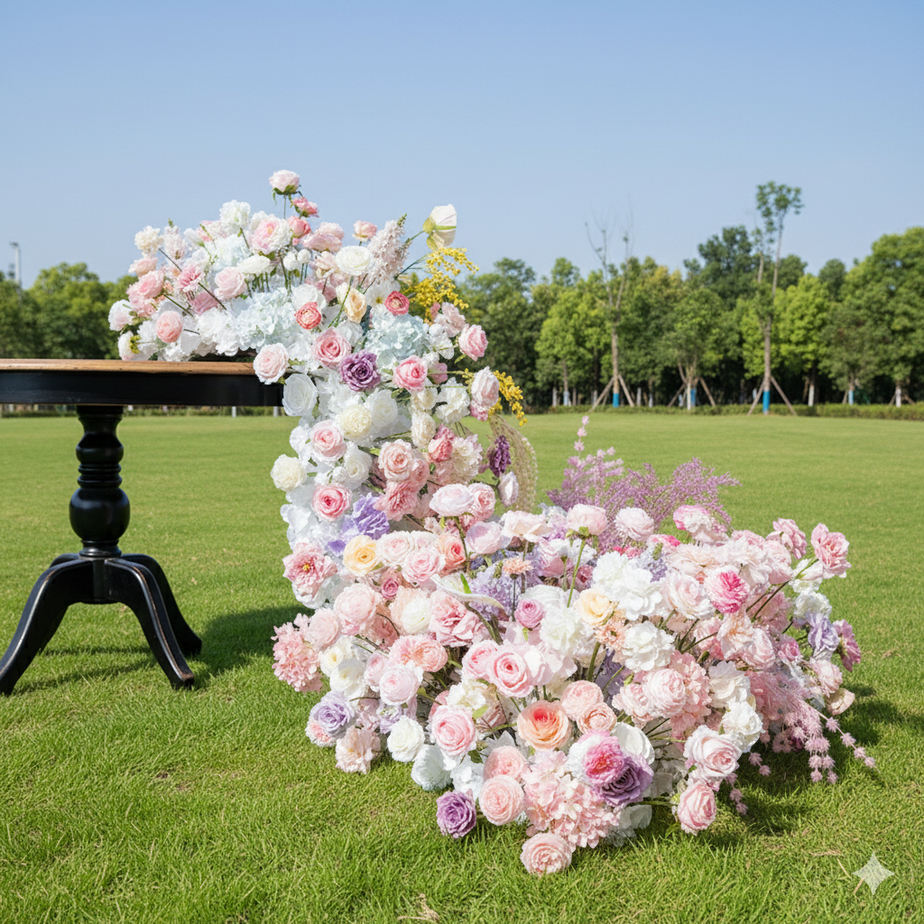 Valar Flower Romantic Cascading Faux Floral Table Arrangement for Wedding & Event Styling FA-294