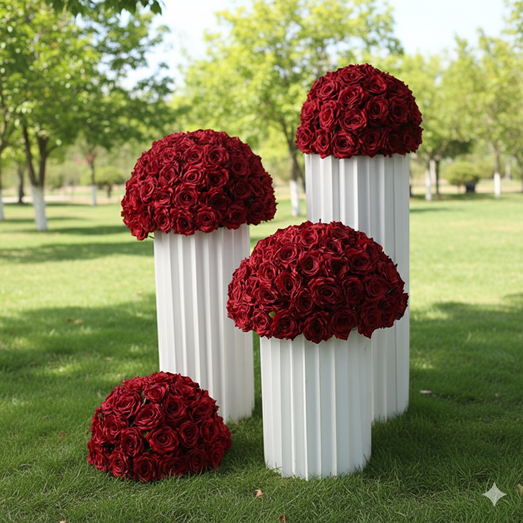Centro de mesa de rosa artificial en forma de bola floral pura para bodas, decoración de eventos y estilismo de lugares FA-227
