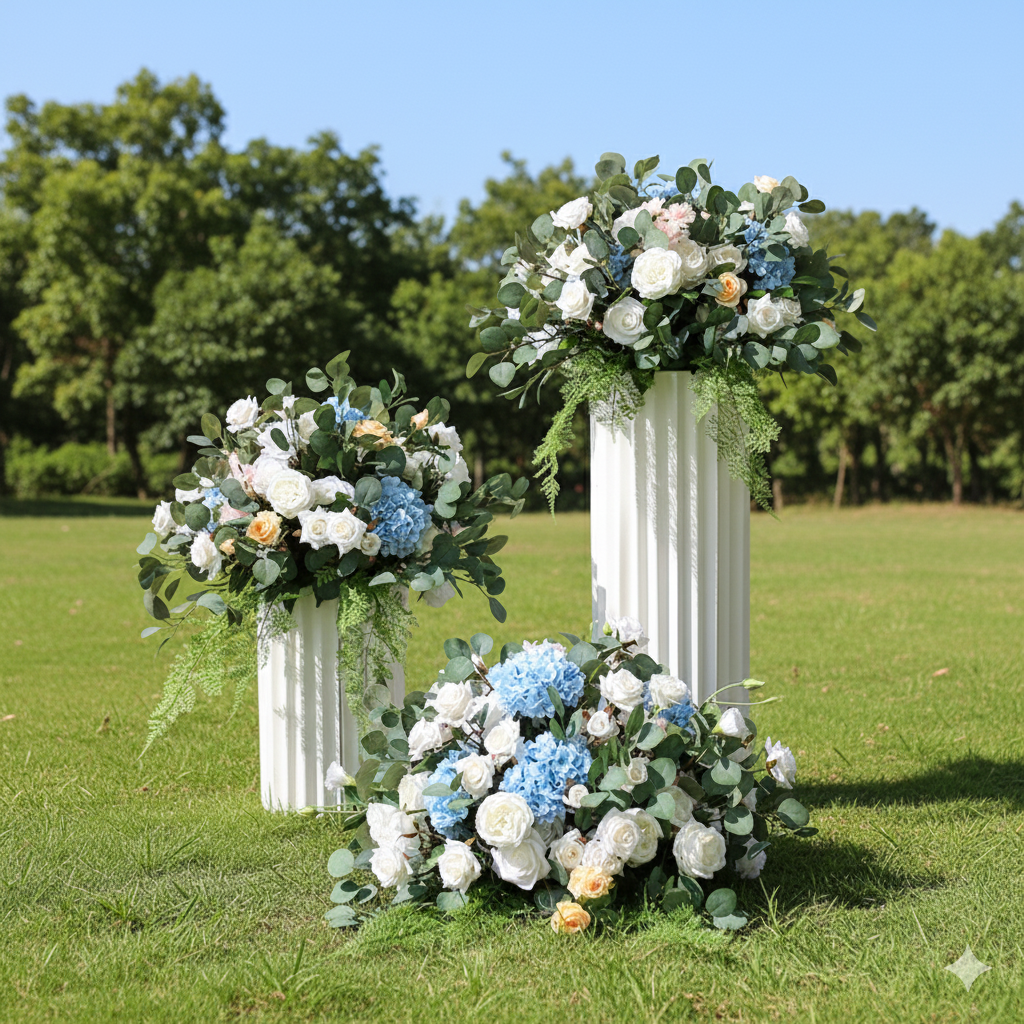 Decoración Floral de Boda Bola de Flores Artificiales Prop para Eventos en Banquetes, Hoteles, Mesa Principal, Pasillo de Escenario T, y Exhibiciones Elegantes de Flores Falsas FA-232
