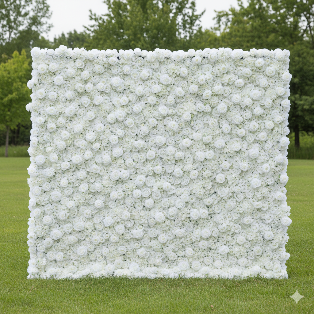 Valar Flower Roll Up Fabric Artificial Flower Wall Wedding Backdrop, Floral Party Decor, Event Photography-VF-100
