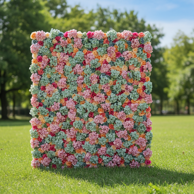 Valar Flowers Roll Up Artificial Flower Wall Backdrop: Floral Harmony Cascade - From Daydream Events to Quiet Moments-VF-231